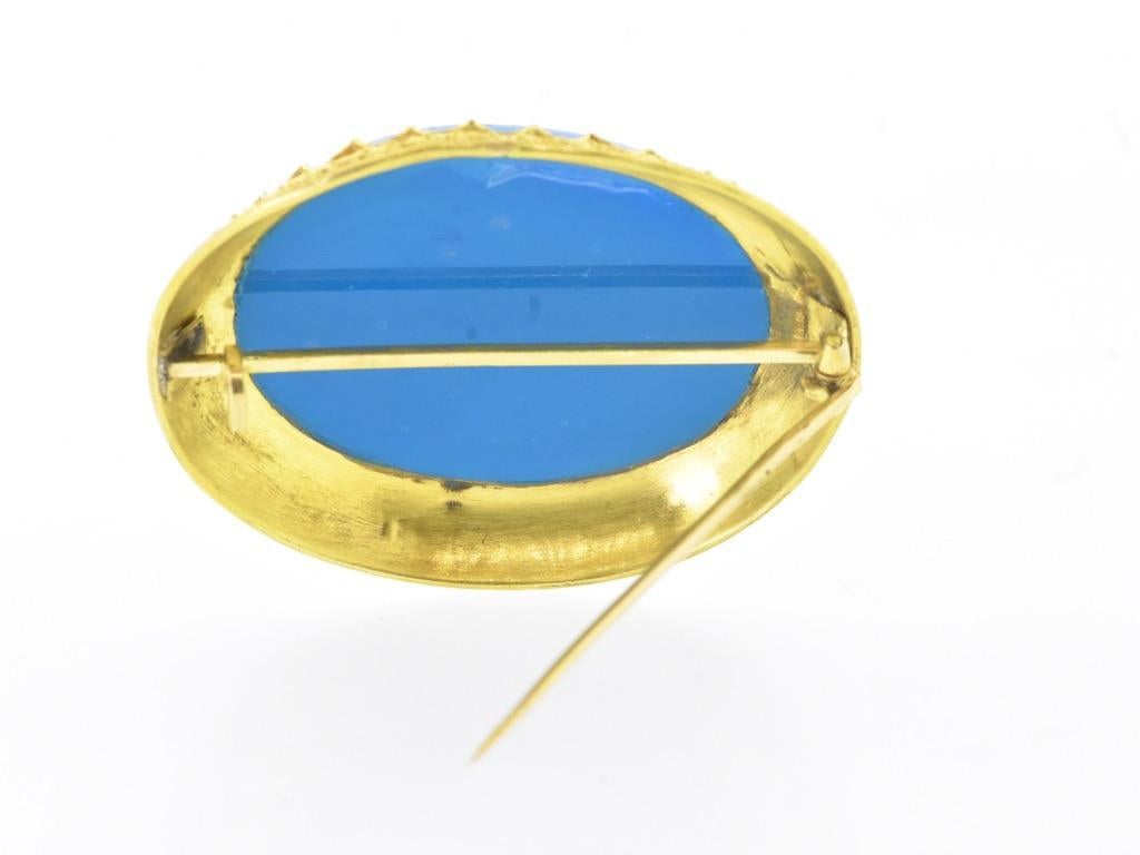 Antique Micromosaic 18K Gold Brooch, French, c. 1880 For Sale 2