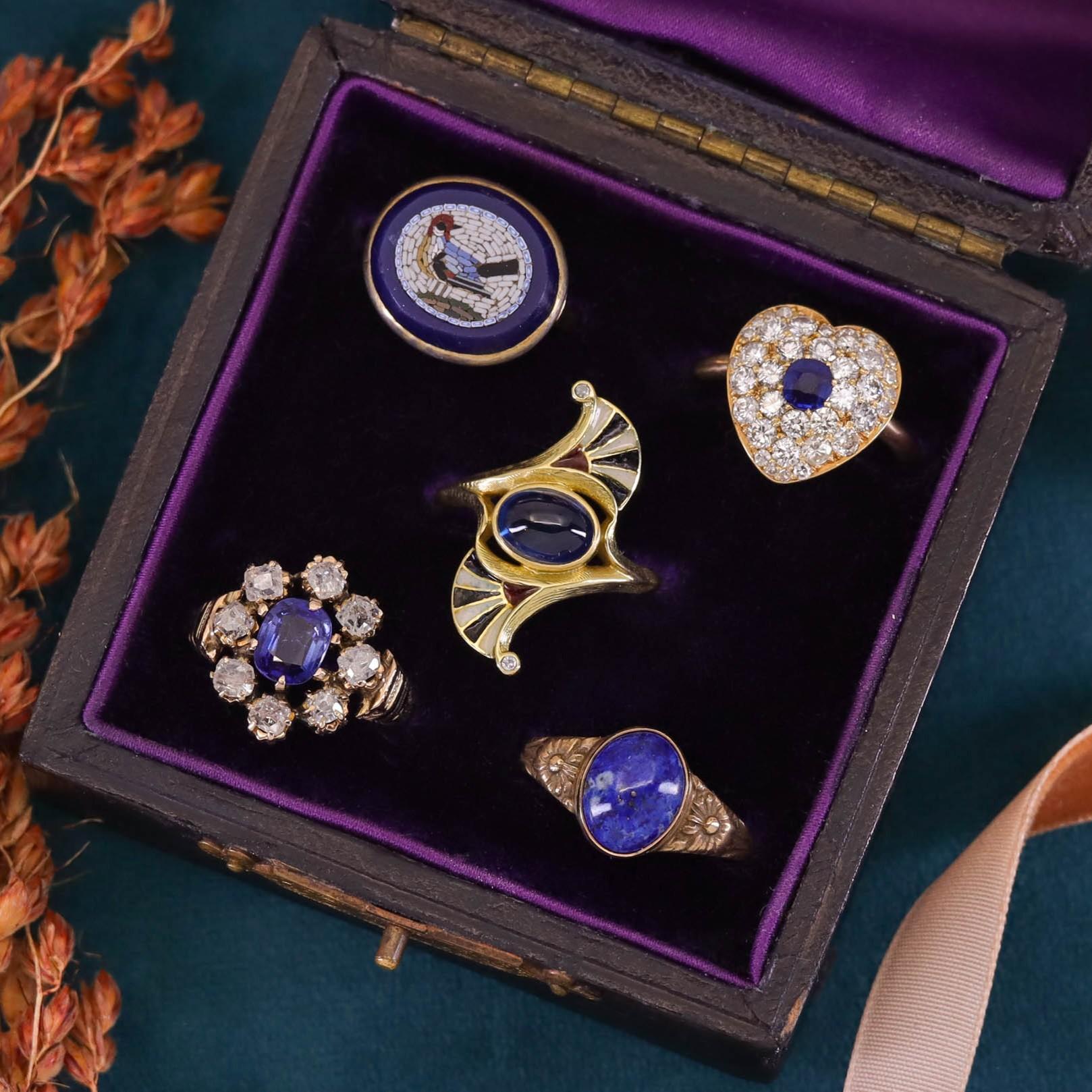 Anillo de Conversión Antiguo Micromosaico Pájaro de Oro de 14k en venta 3