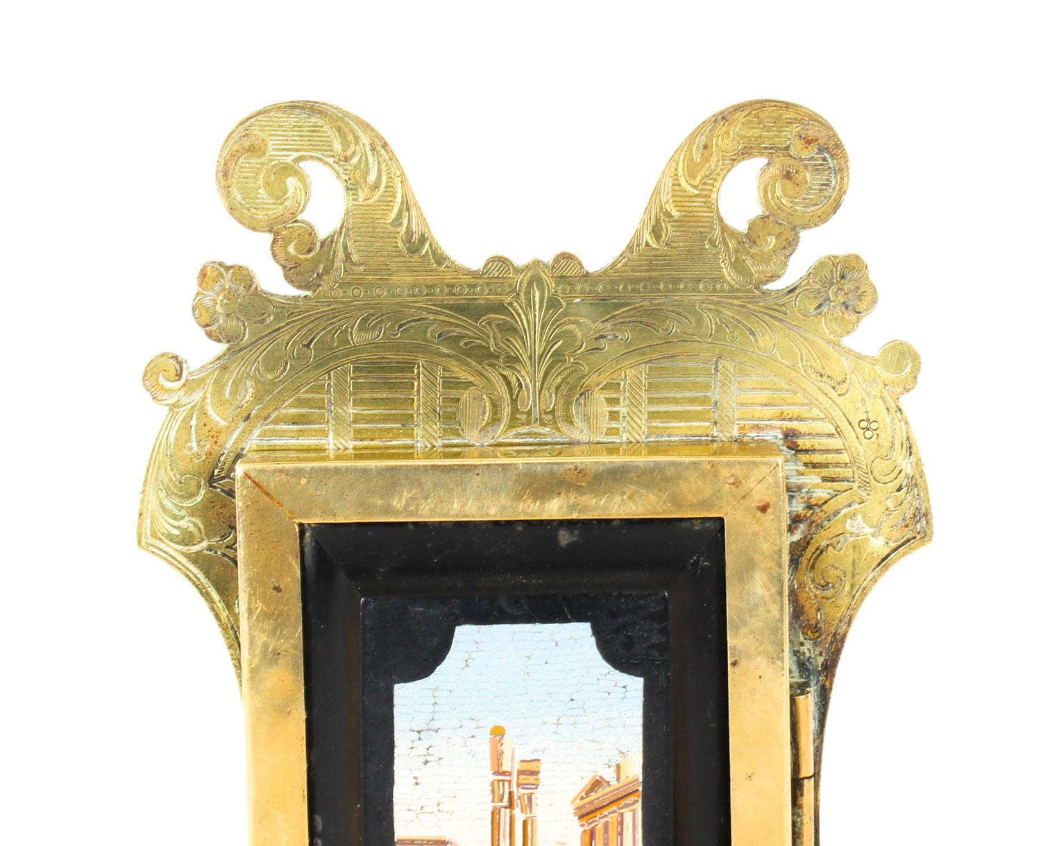 Antique Micromosaic Easel Photo Frame G.Roccheggiani Rome, 19th Century In Good Condition In London, GB
