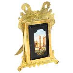 Antique Micromosaic Easel Photo Frame G.Roccheggiani Rome, 19th Century