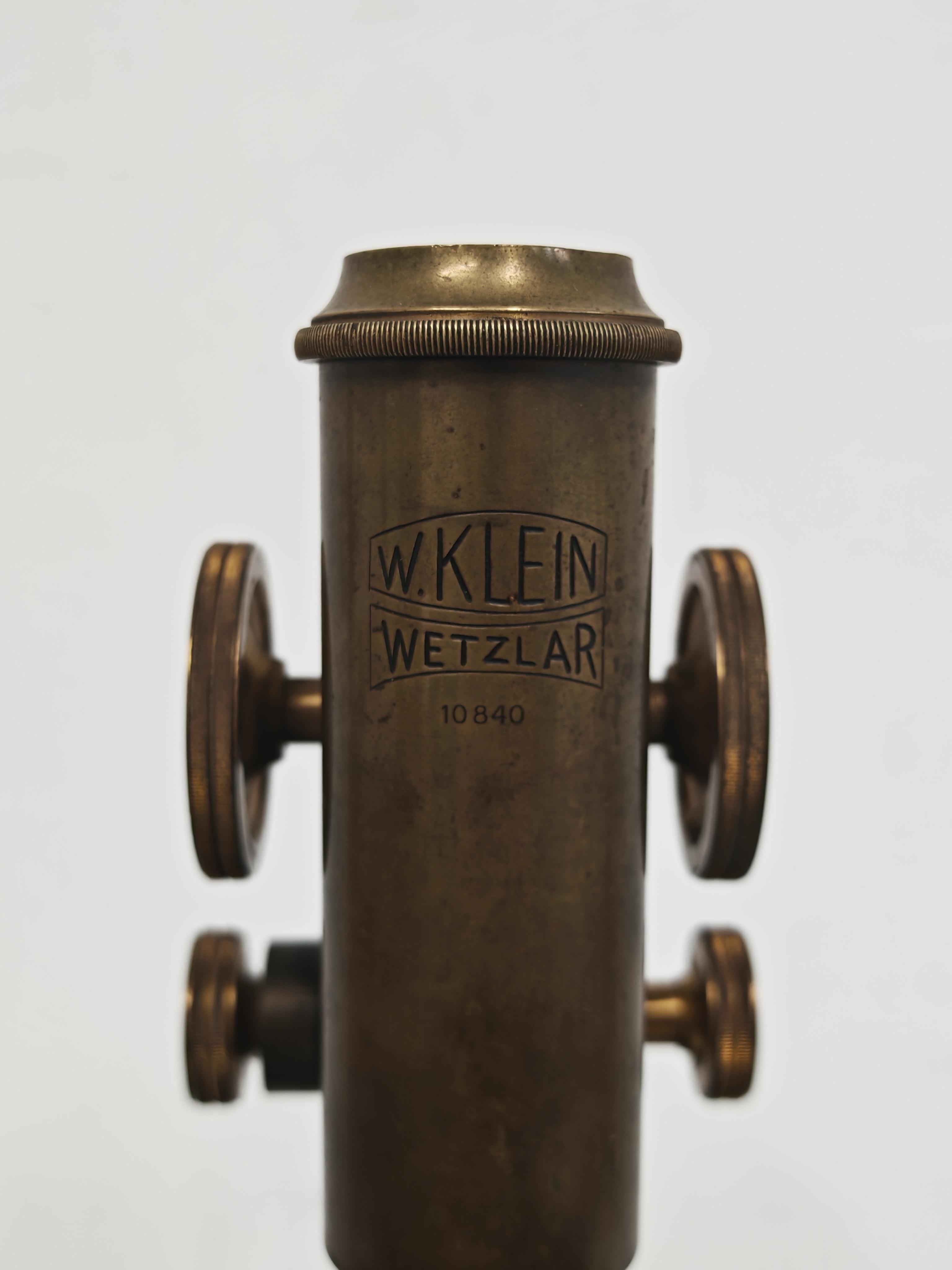 Antikes Mikroskop von W. Klein Wetzlar mit optischen Linsen von Carl Zeiss, Deutschland im Angebot 5