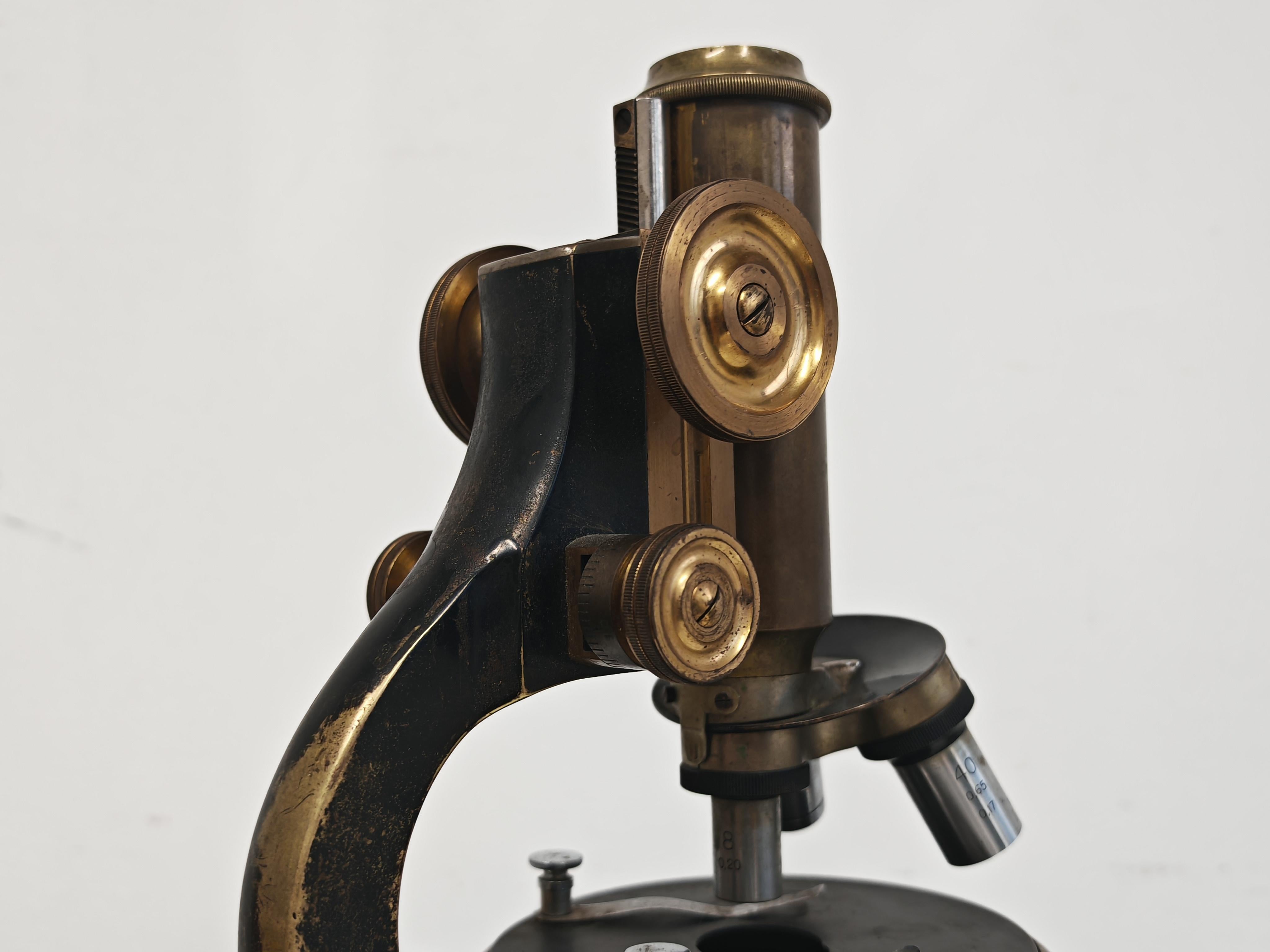 Antikes Mikroskop von W. Klein Wetzlar mit optischen Linsen von Carl Zeiss, Deutschland im Angebot 3