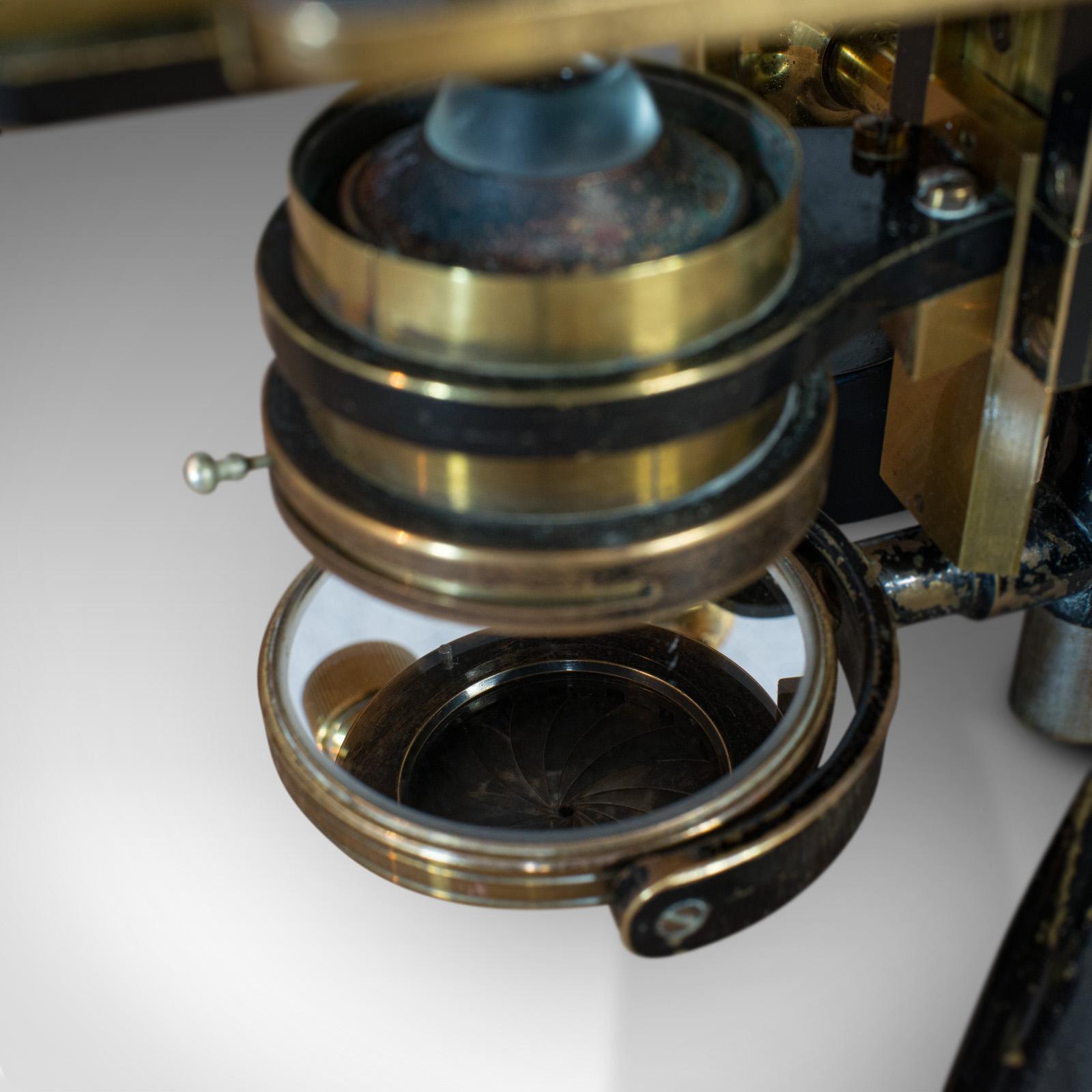 Antique Microscope, English, Brass, Scientific Instrument, Charles Baker, London 1