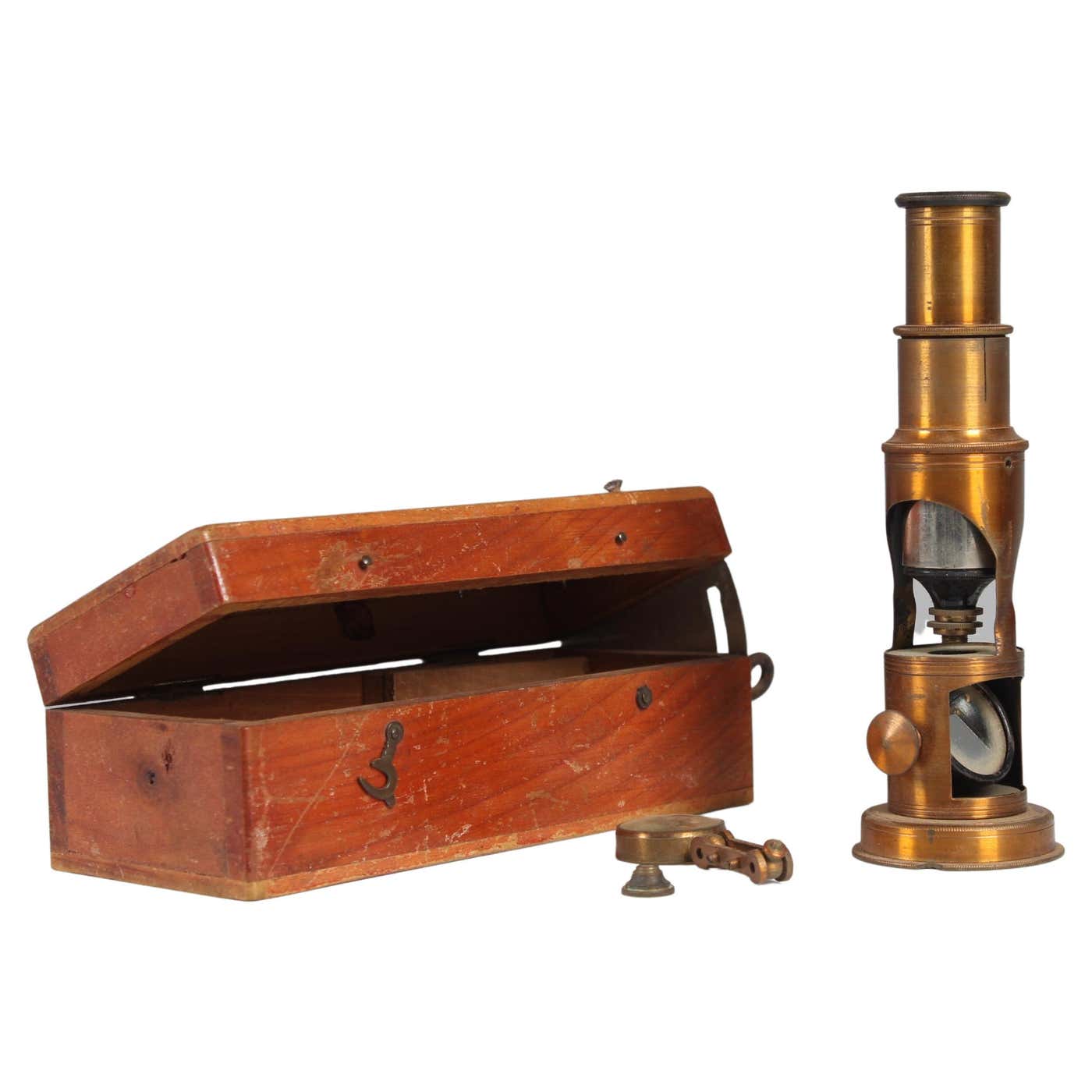 Microscope In 1900 Antique Microscope in Original Box, circa 1900 For Sale at 1stDibs