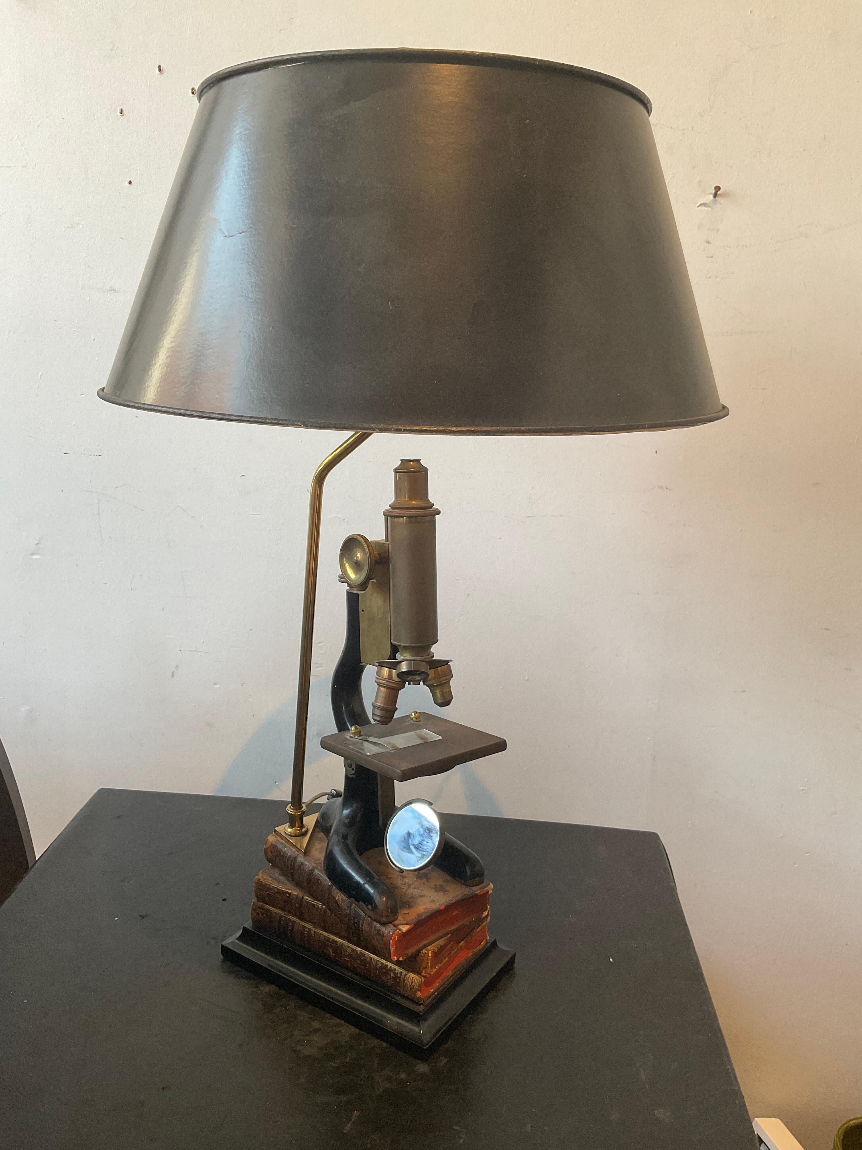 Antique Microscope Lamp In Good Condition In Tarrytown, NY