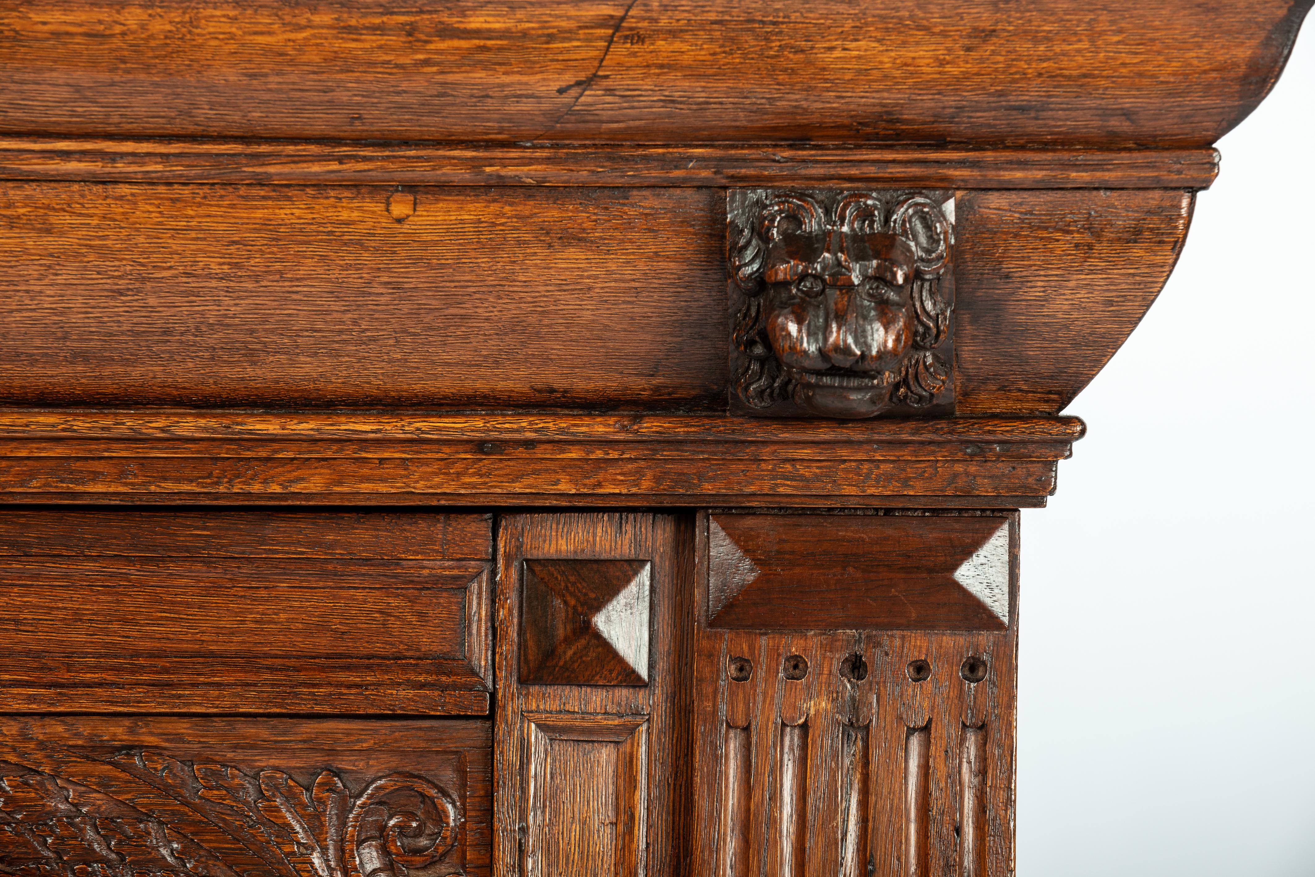 Antique mid-18th century Dutch Renaissance Warm Honey  Color Oak Cabinet  12