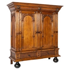 Antique mid-18th century Dutch Renaissance Warm Honey  Color Oak Cabinet