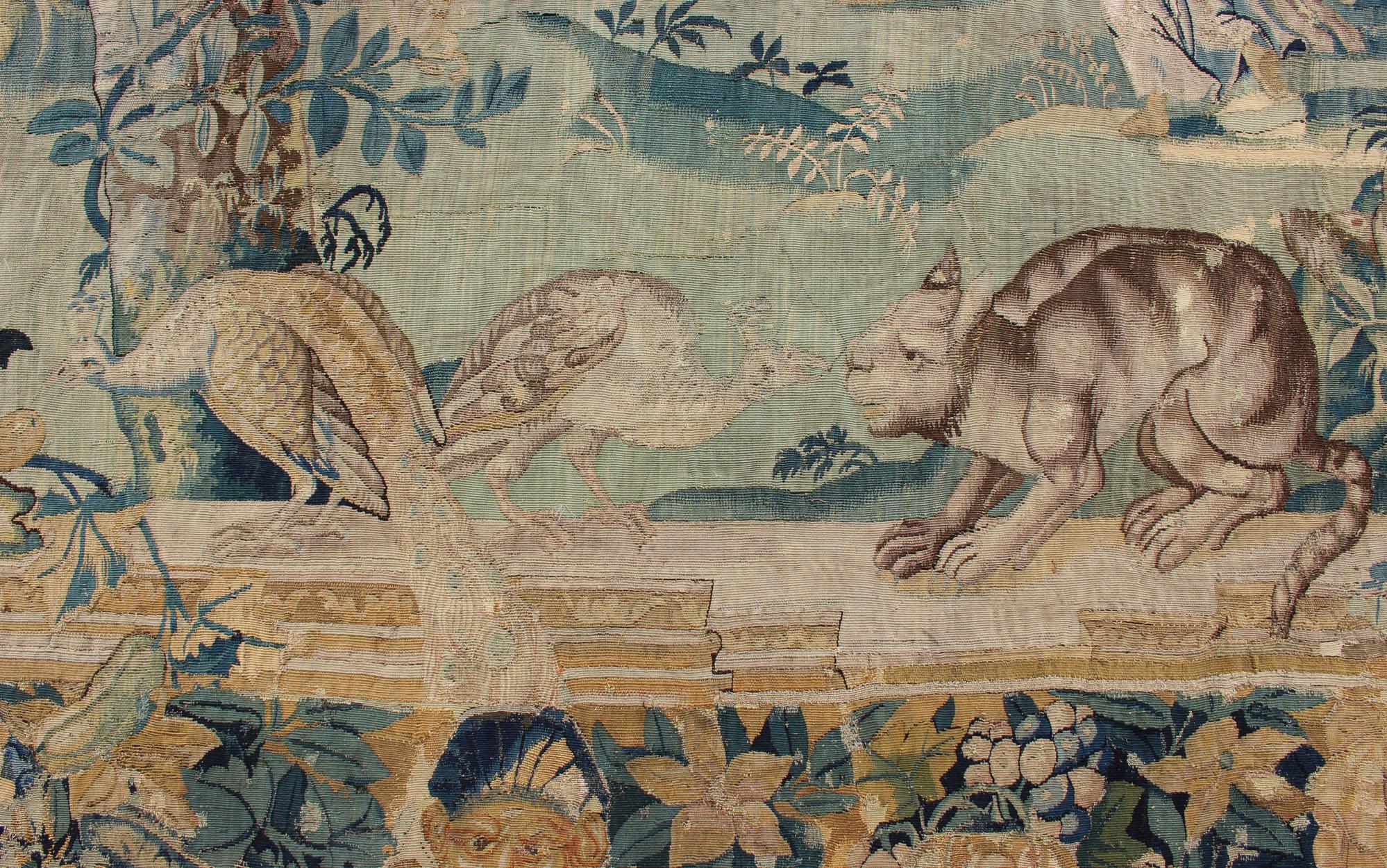 Antique Mid-18th Century European French Beauvais Tapestry For Sale 11