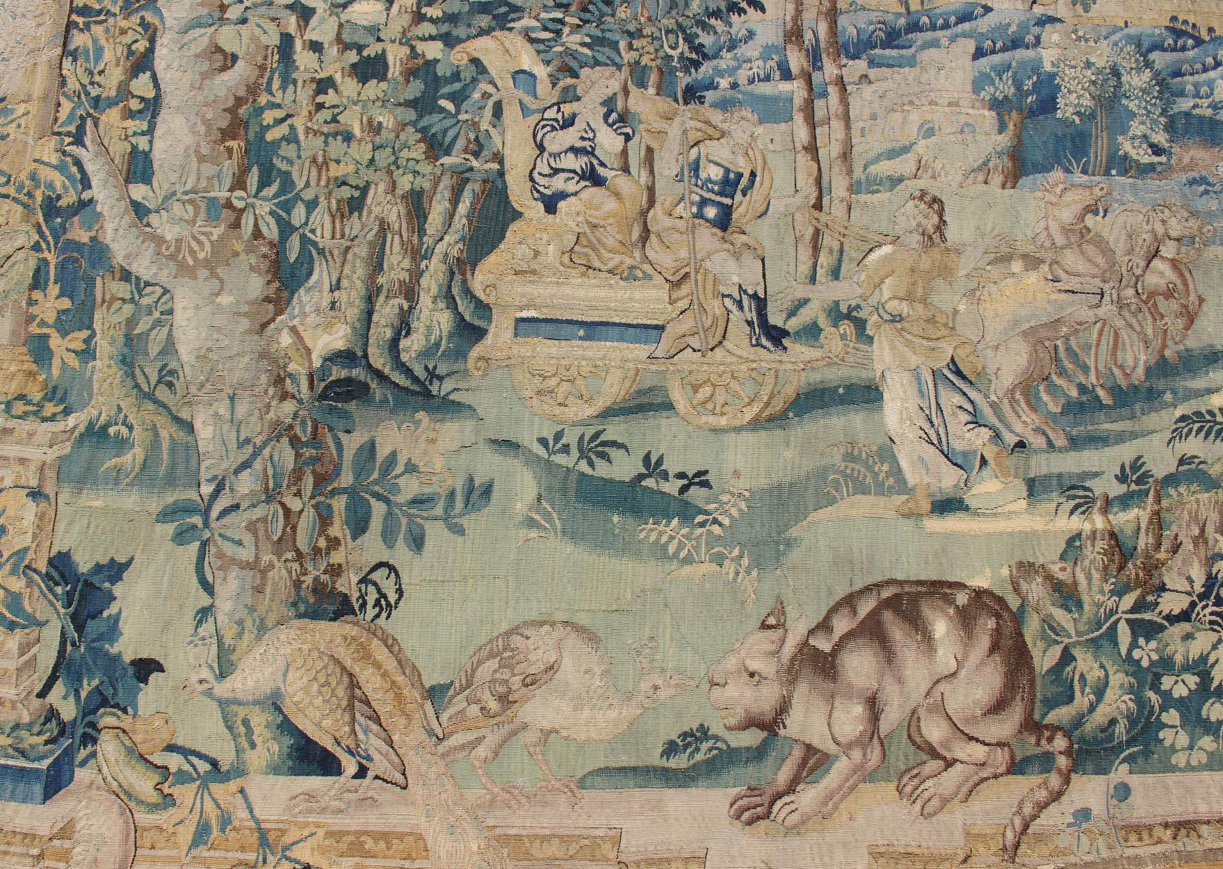 Antique Mid-18th Century European French Beauvais Tapestry For Sale 12
