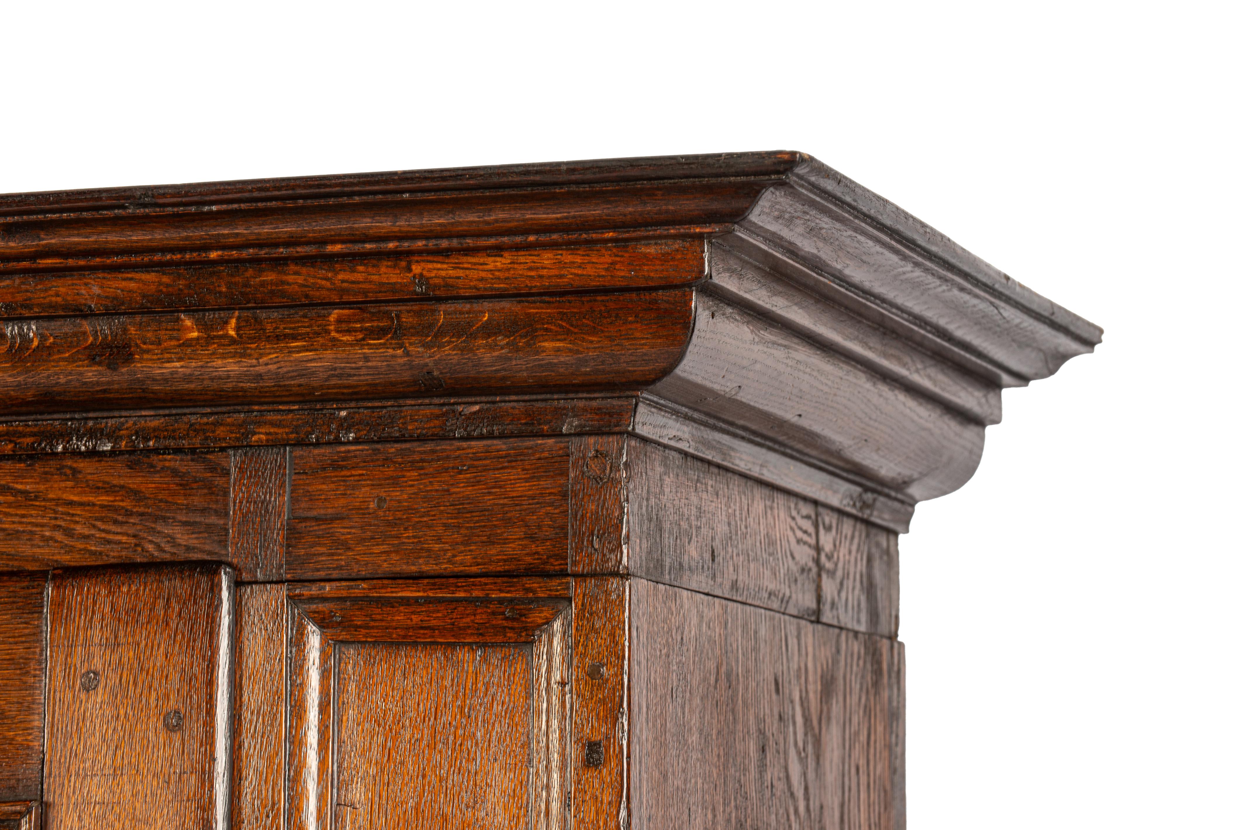 Antique mid 18th century German warm brown two door demountable cabinet For Sale 6