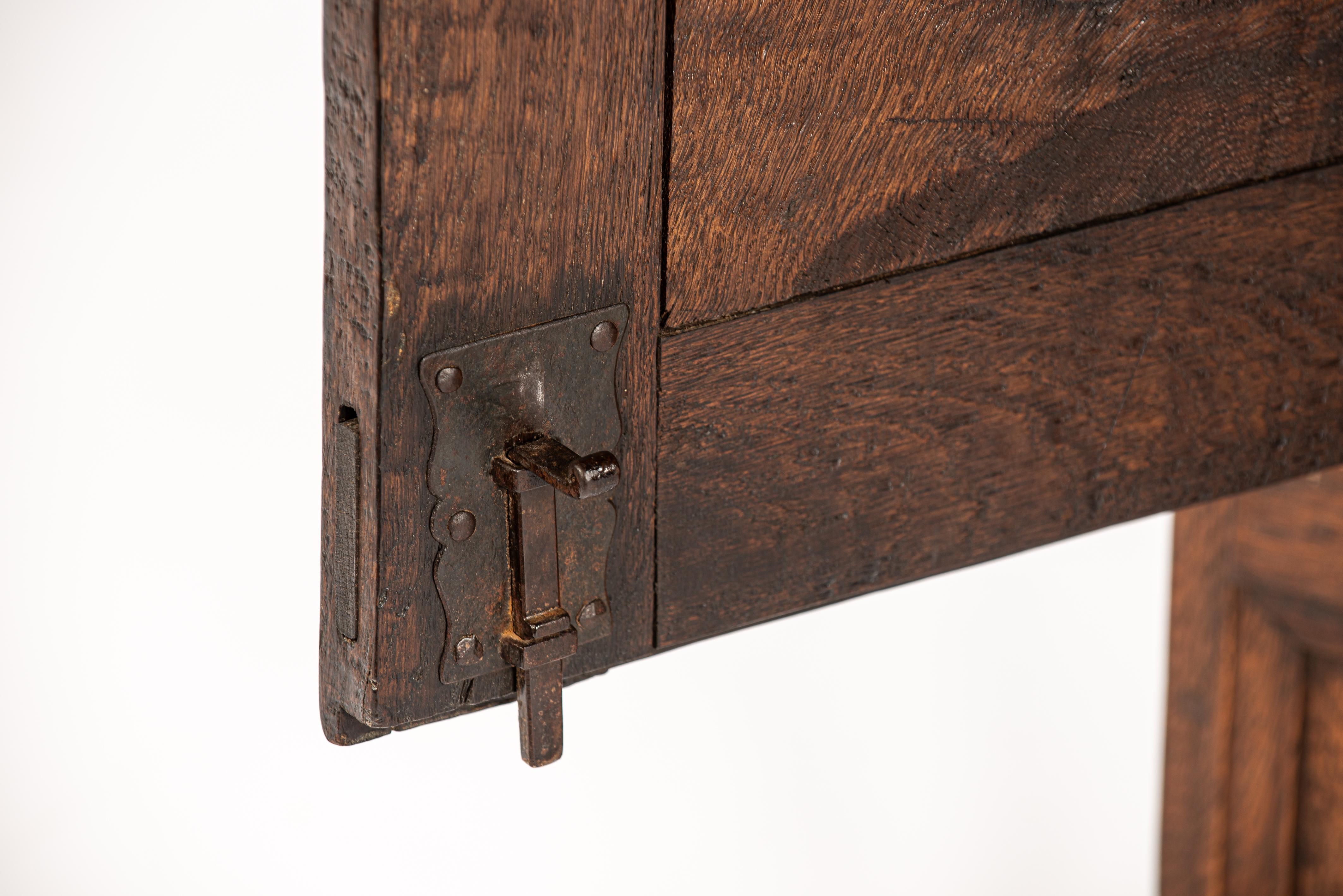 Antique mid 18th century German warm brown two door demountable cabinet For Sale 8