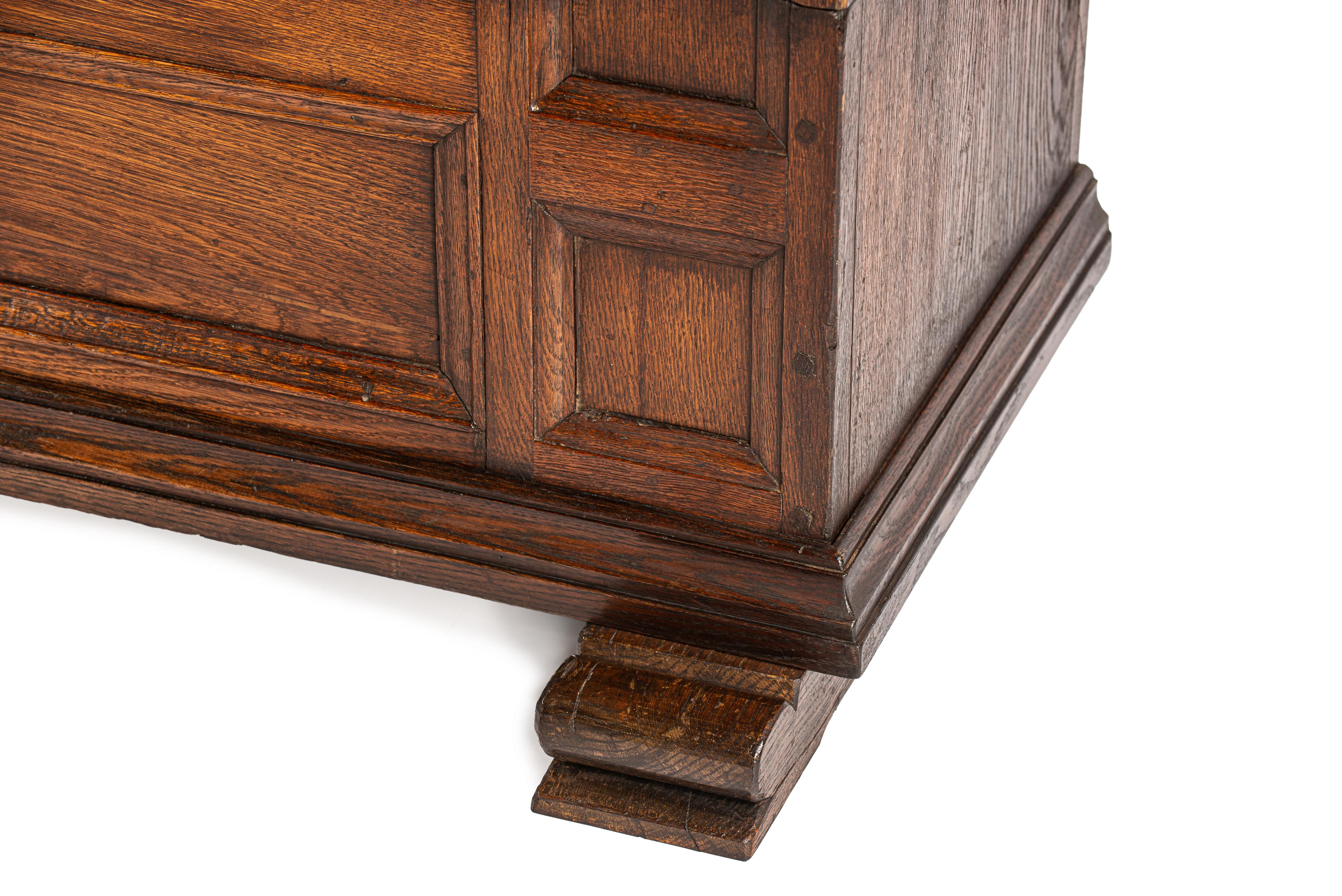 Antique mid 18th century German warm brown two door demountable cabinet For Sale 9
