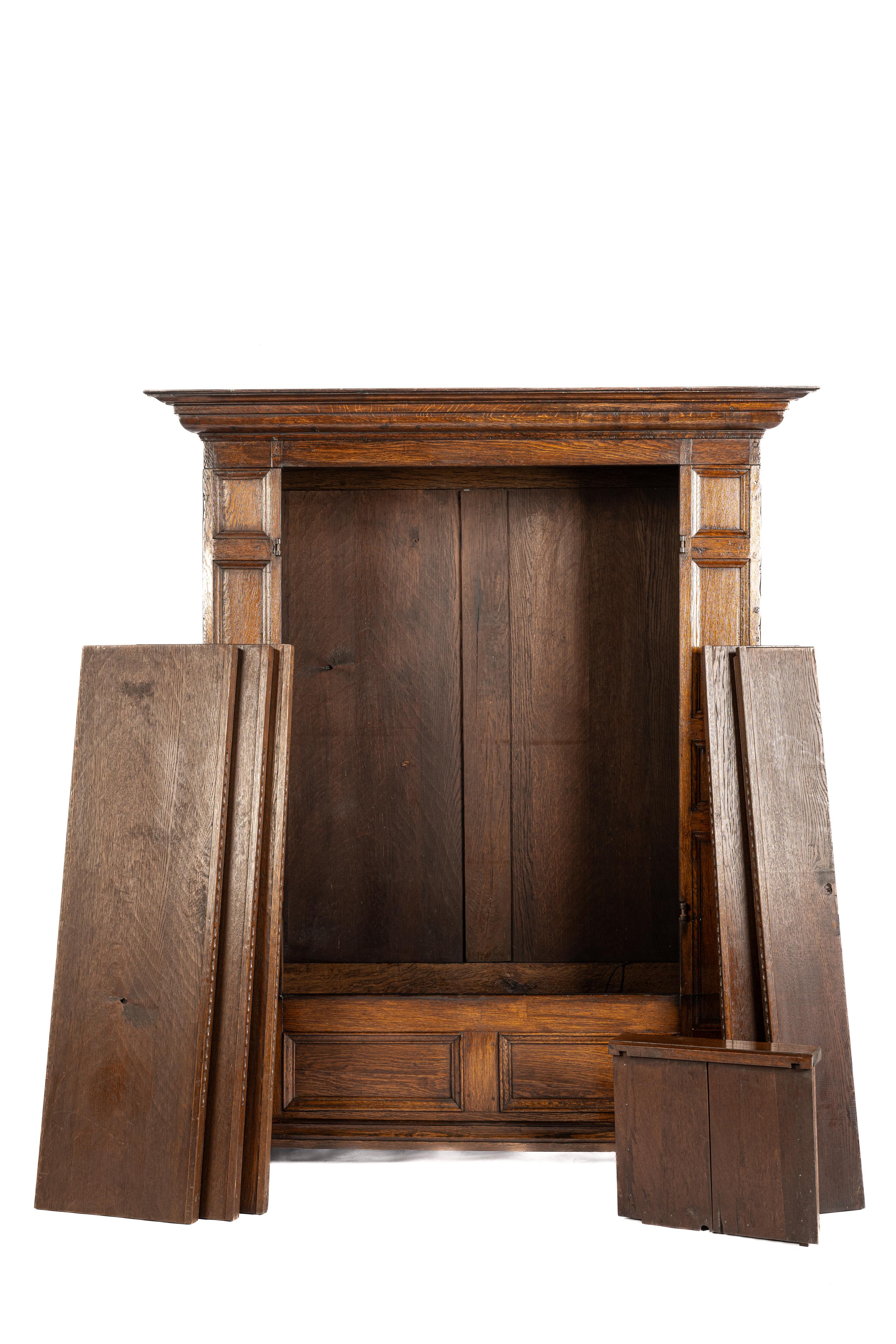 Antique mid 18th century German warm brown two door demountable cabinet For Sale 1