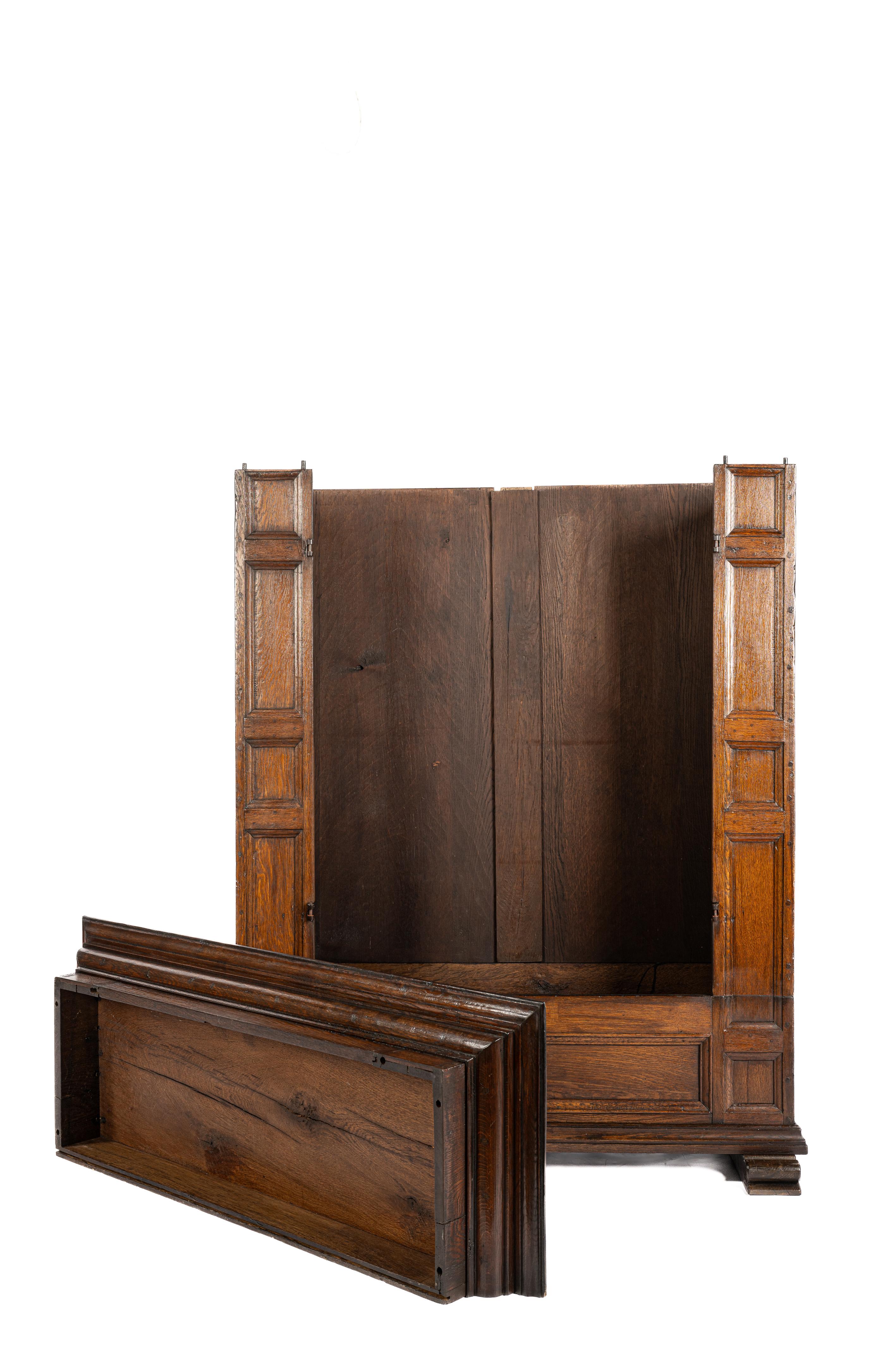 Antique mid 18th century German warm brown two door demountable cabinet For Sale 2