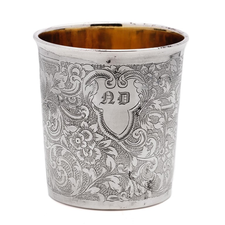 Antique Mid 19th Century 800, French Silver Beaker For Sale 2