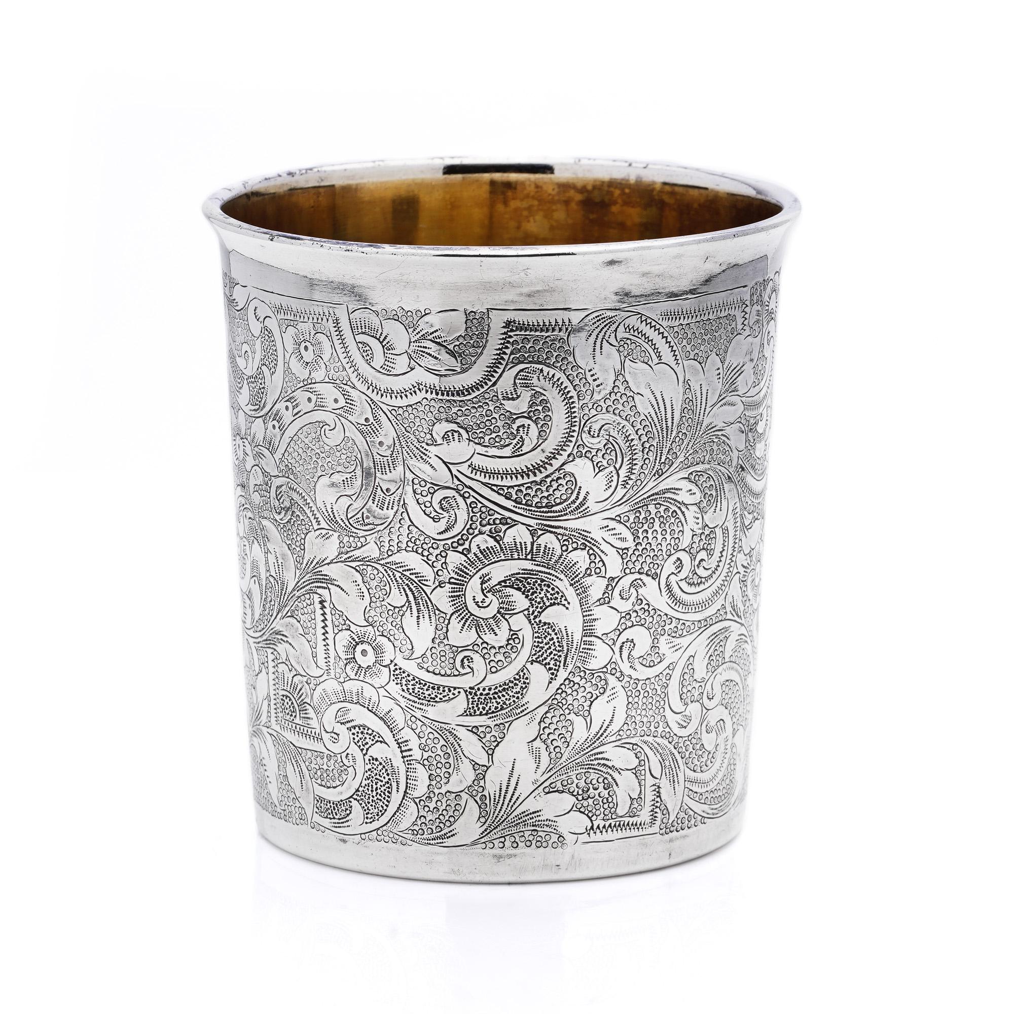 Antique Mid 19th Century 800, French Silver Beaker 3