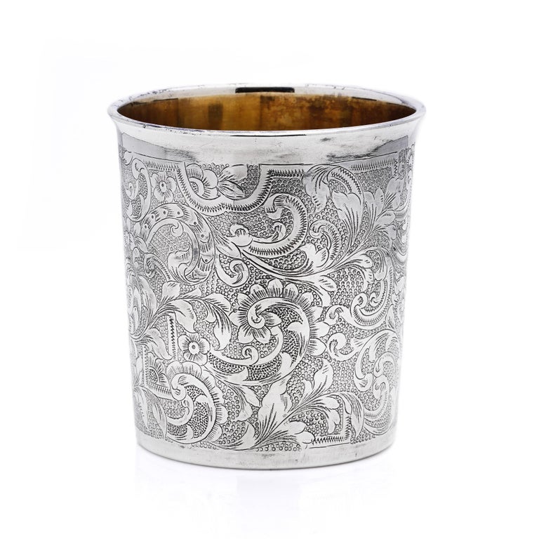Antique Mid 19th Century 800, French Silver Beaker For Sale 5