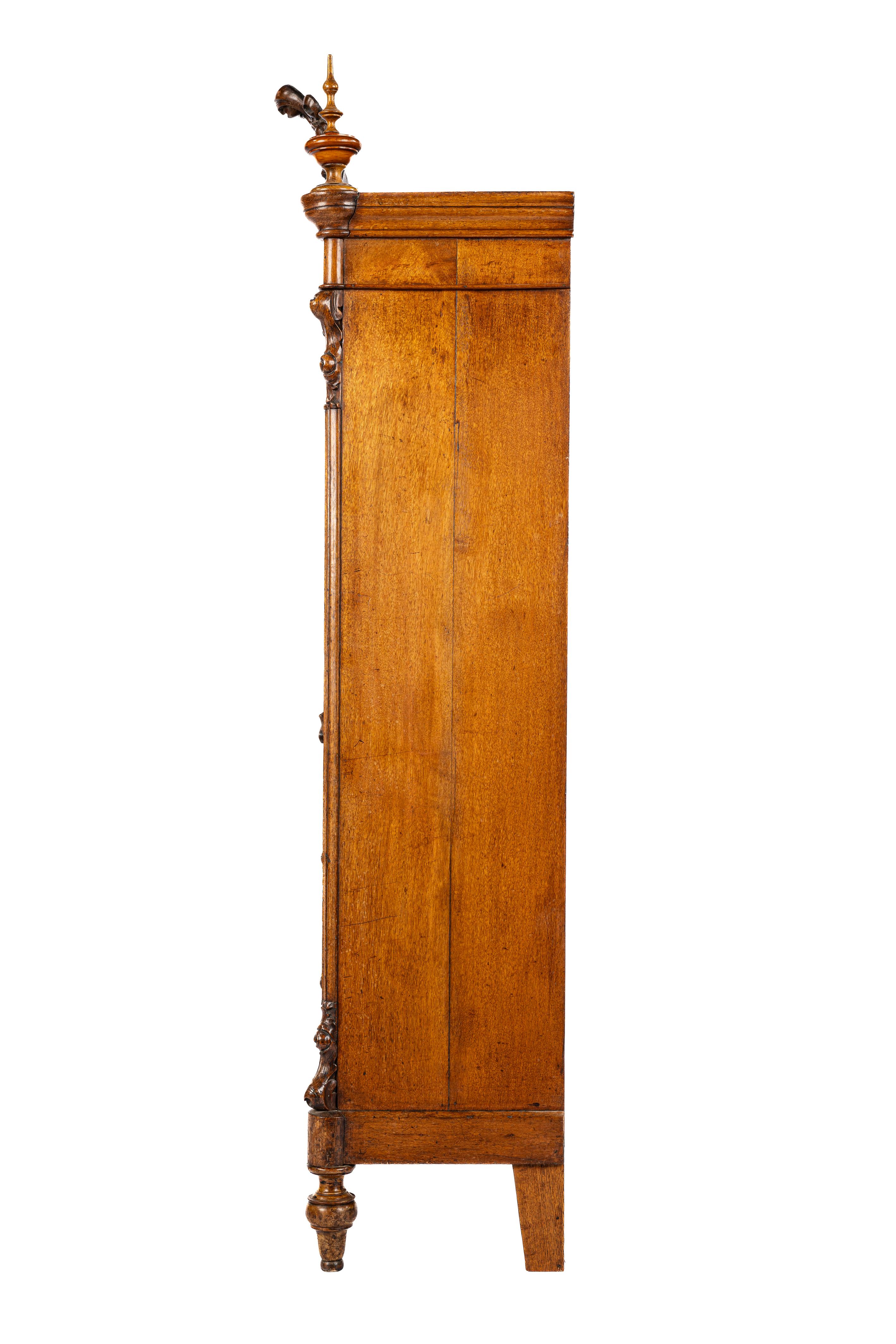 19th Century Antique mid 19th century Dutch honey color oak Biedermeier Secretary Desk For Sale
