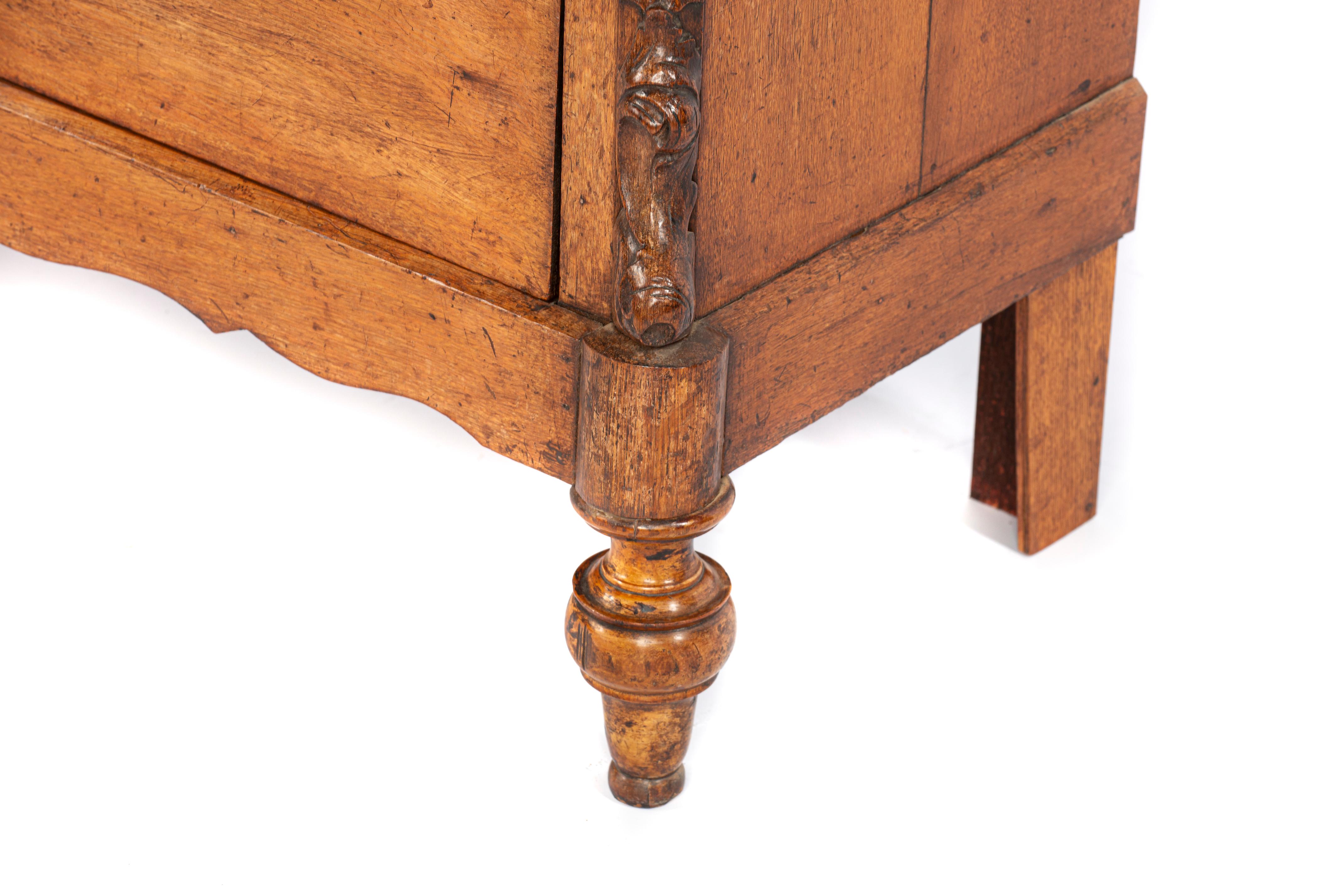 Oak Antique mid 19th century Dutch honey color oak Biedermeier Secretary Desk For Sale