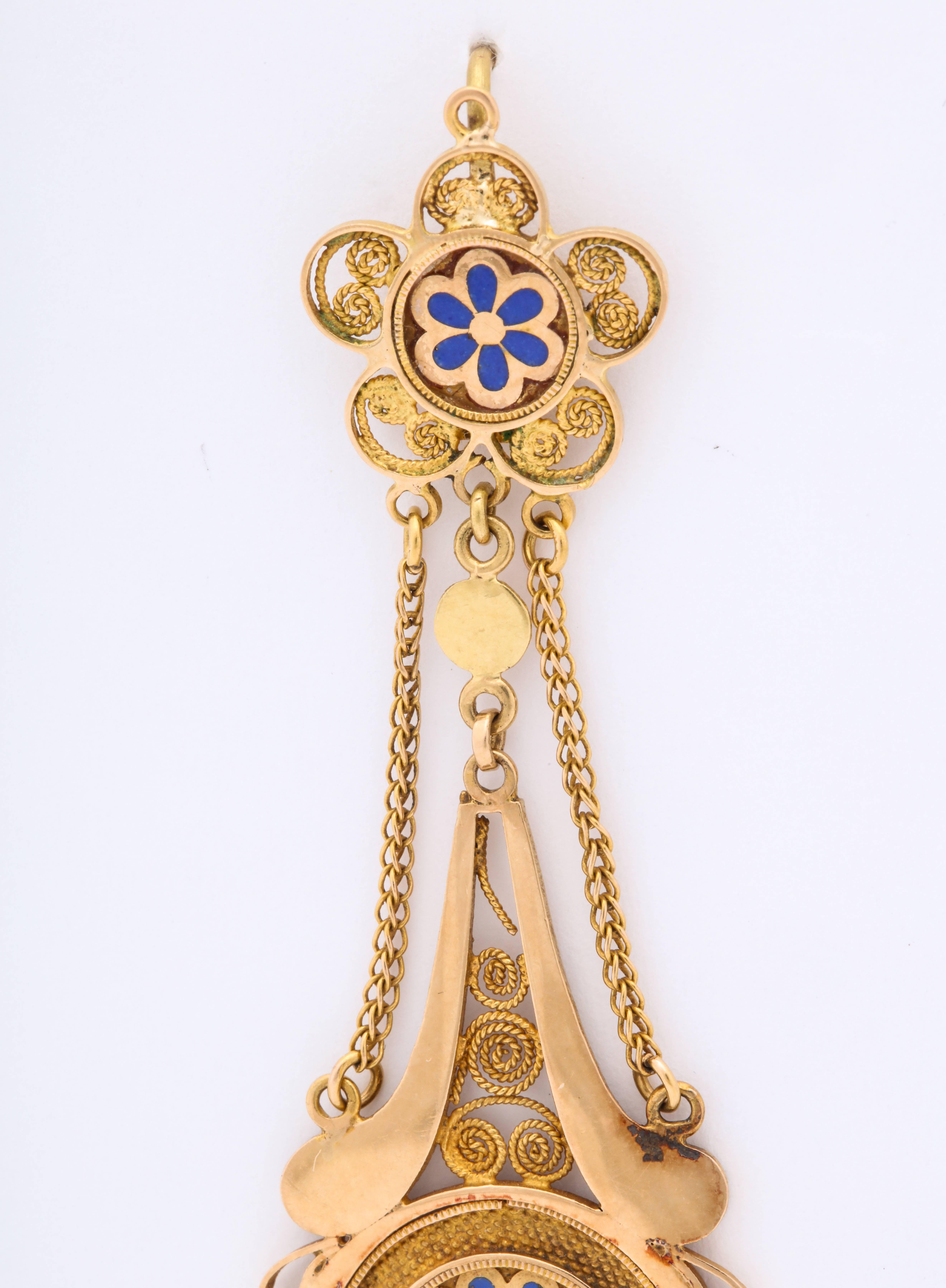 Antike französische Chandelier-Ohrringe aus dem 19. Jahrhundert (George III.) im Angebot