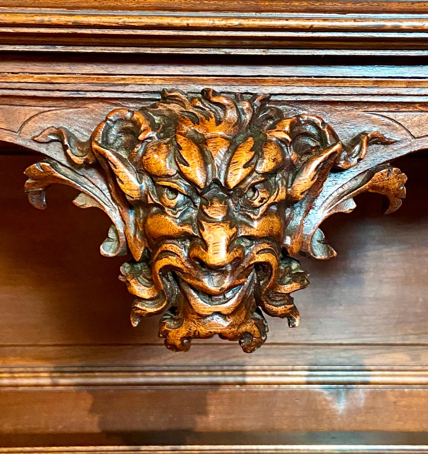 Antique Mid 19th Century French Premier Carved Walnut Vesalier Cabinet 2