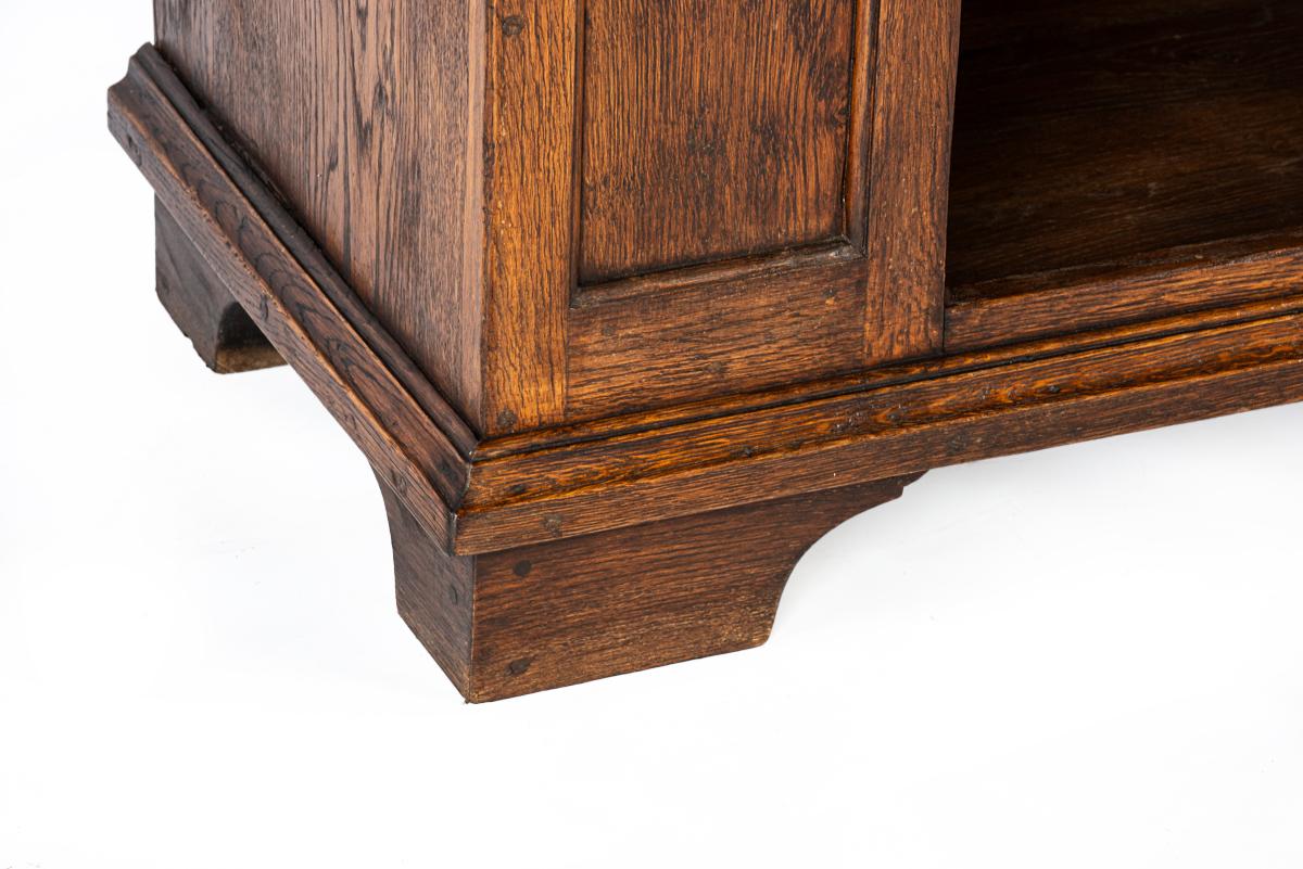 antique mid 19th century german warm brown oak small one door cabinet For Sale 5