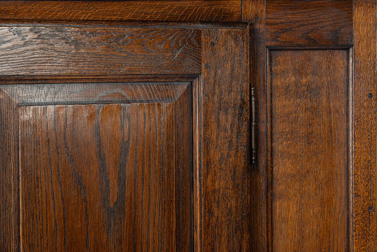 antique mid 19th century german warm brown oak small one door cabinet For Sale 9