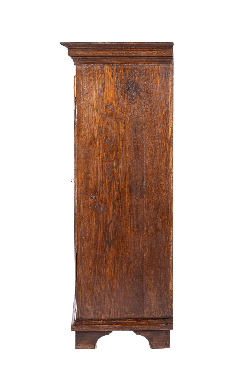 German antique mid 19th century german warm brown oak small one door cabinet For Sale