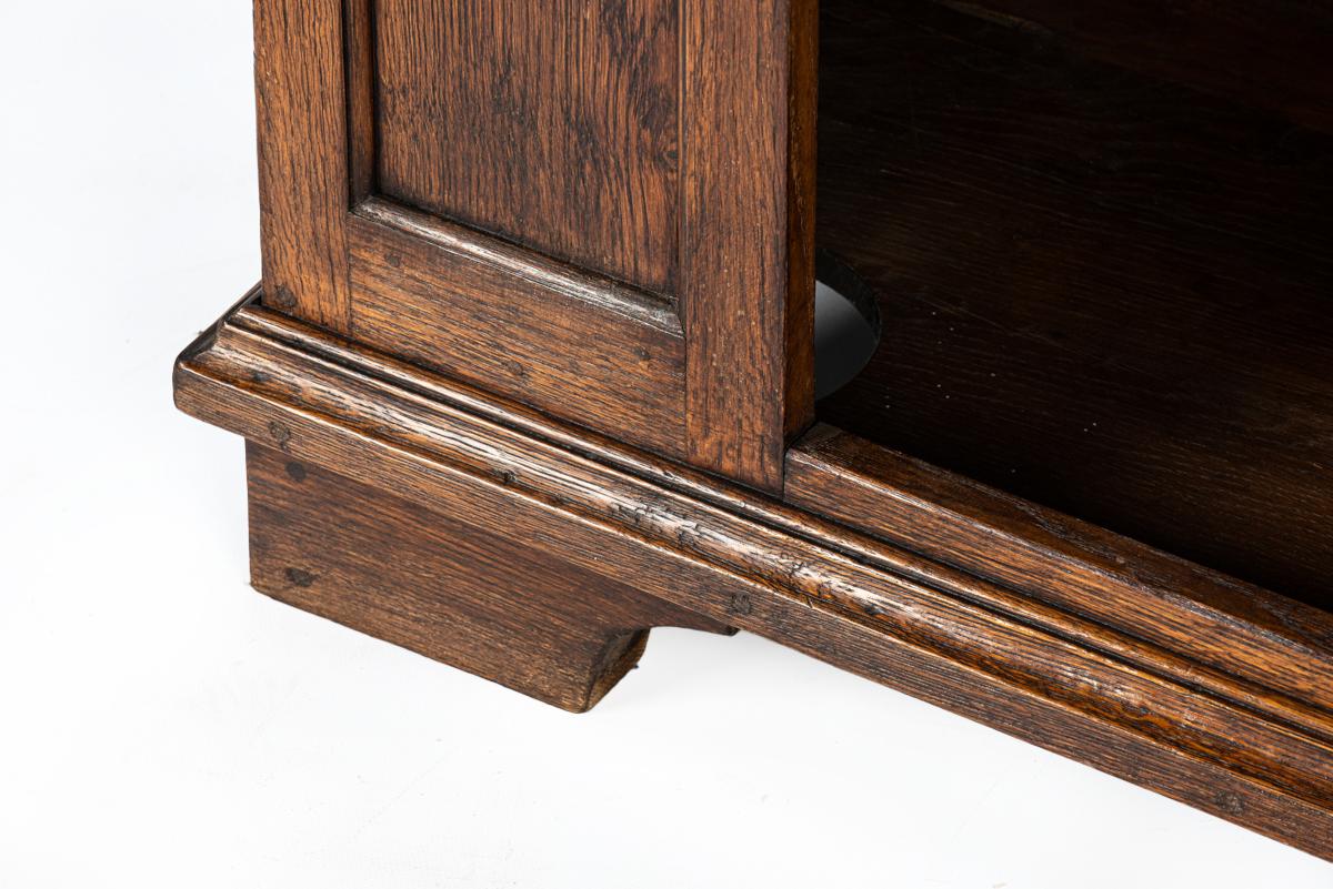 antique mid 19th century german warm brown oak small one door cabinet For Sale 2