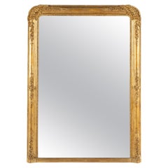 Antique mid 19th century Gold leaf gilt French Louis Philippe floral Mirror