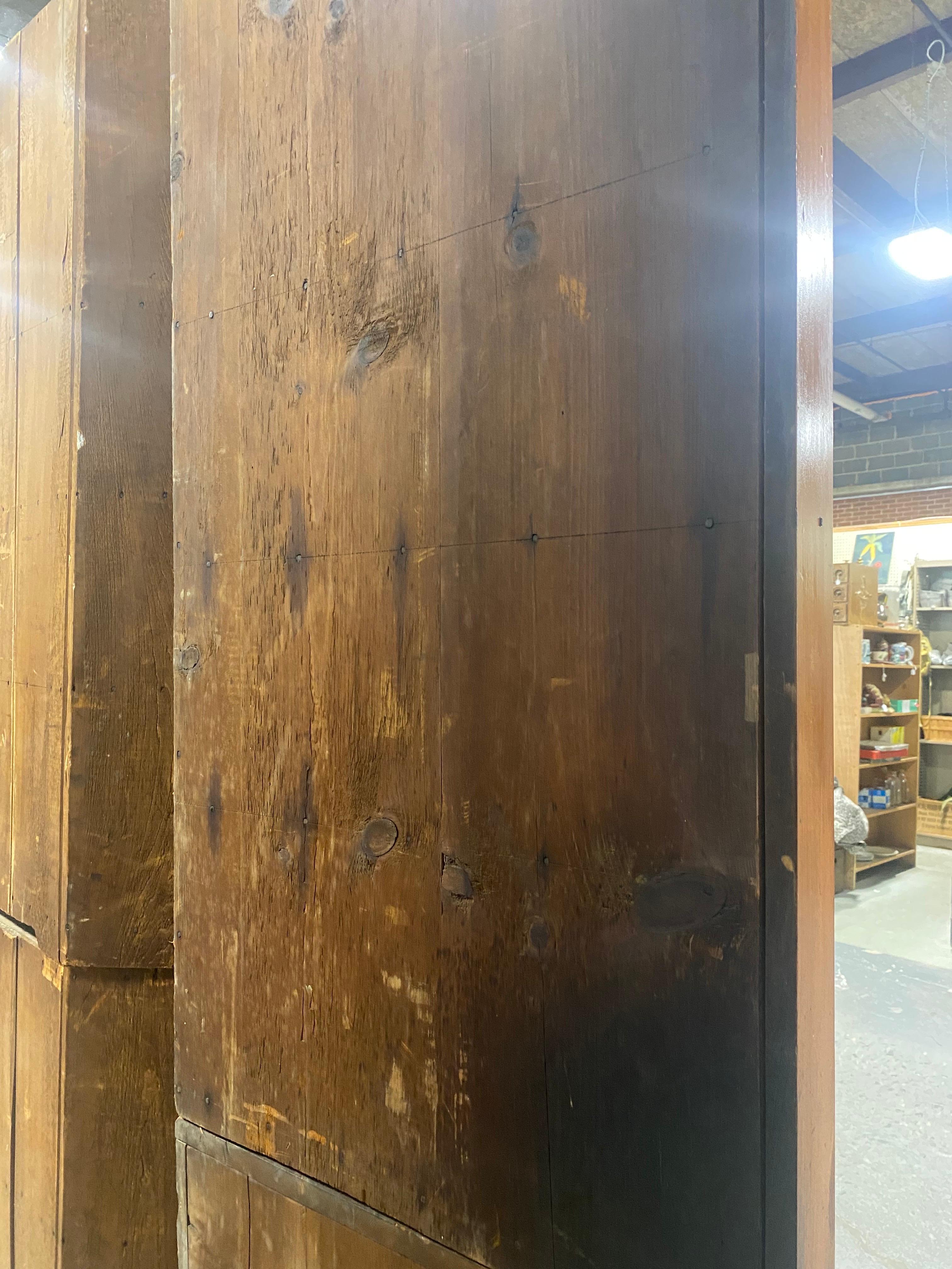 Antique mid 19th century handmade American Cherrywood corner cabinet 1