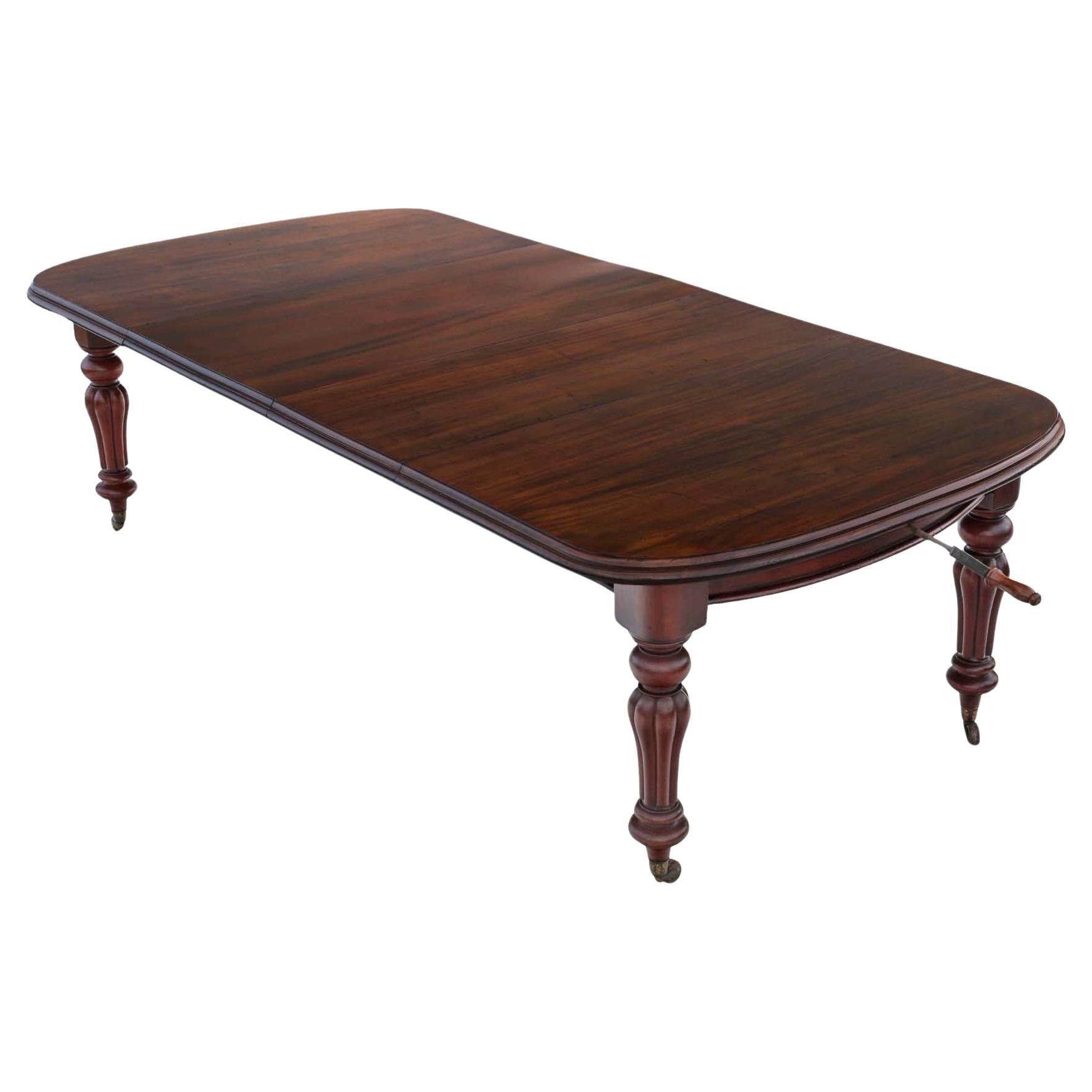 Antique Mid-19th Century Mahogany Extending Dining Table - Large, Fine Quality For Sale