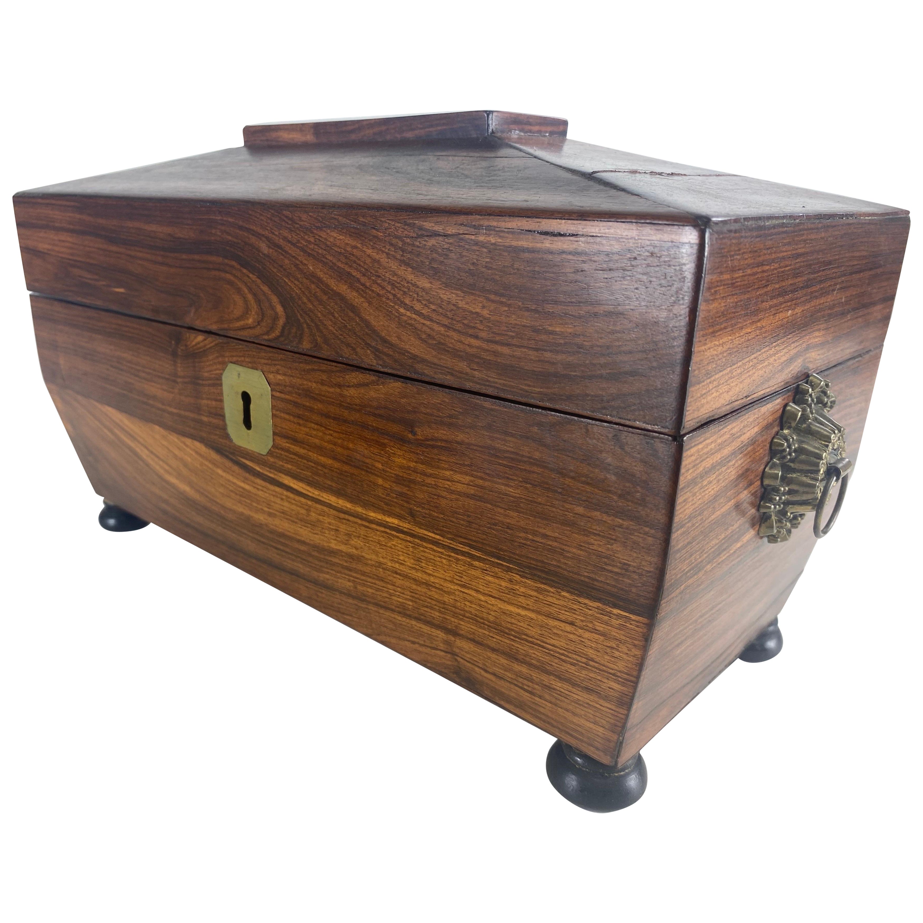 Antique mid 19th Century Rosewood tea caddy