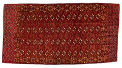 Antico tappeto Tekke del Turkmen della metà del 19° secolo