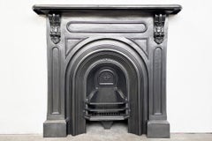 Antique mid 19th century Victorian cast iron fireplace surround