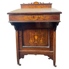 Antique Mid-19th Century Victorian Davenport Desk by W.J. Mansell