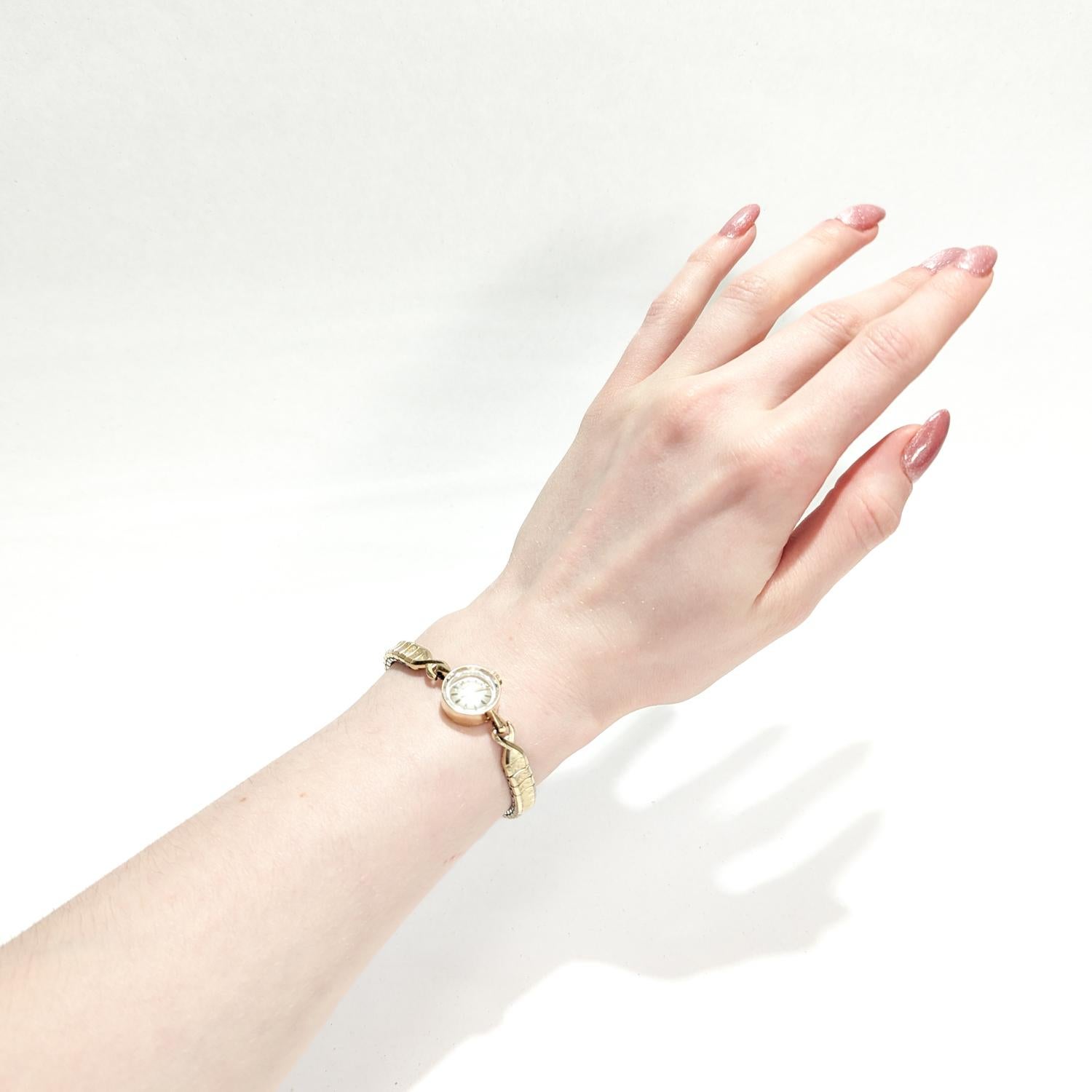Antique Mid-Century 14K Gold Ladies' Rolex Watch 12
