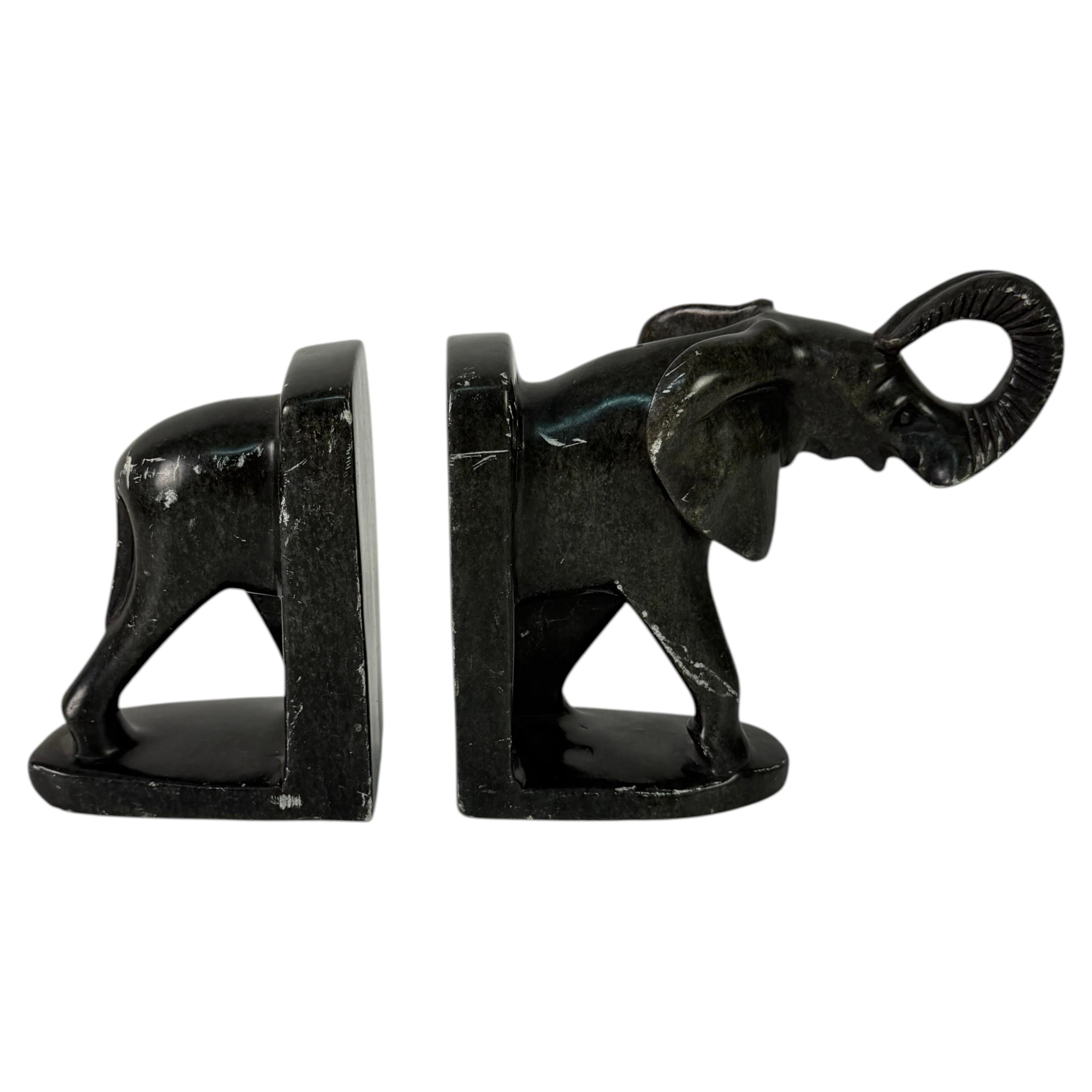 Antique mid-century marble "Elephant" Bookend, 1940s