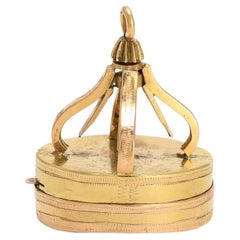 Antique Mid-Victorian 18k Gold Musical Fob Pendant, Circa 1860