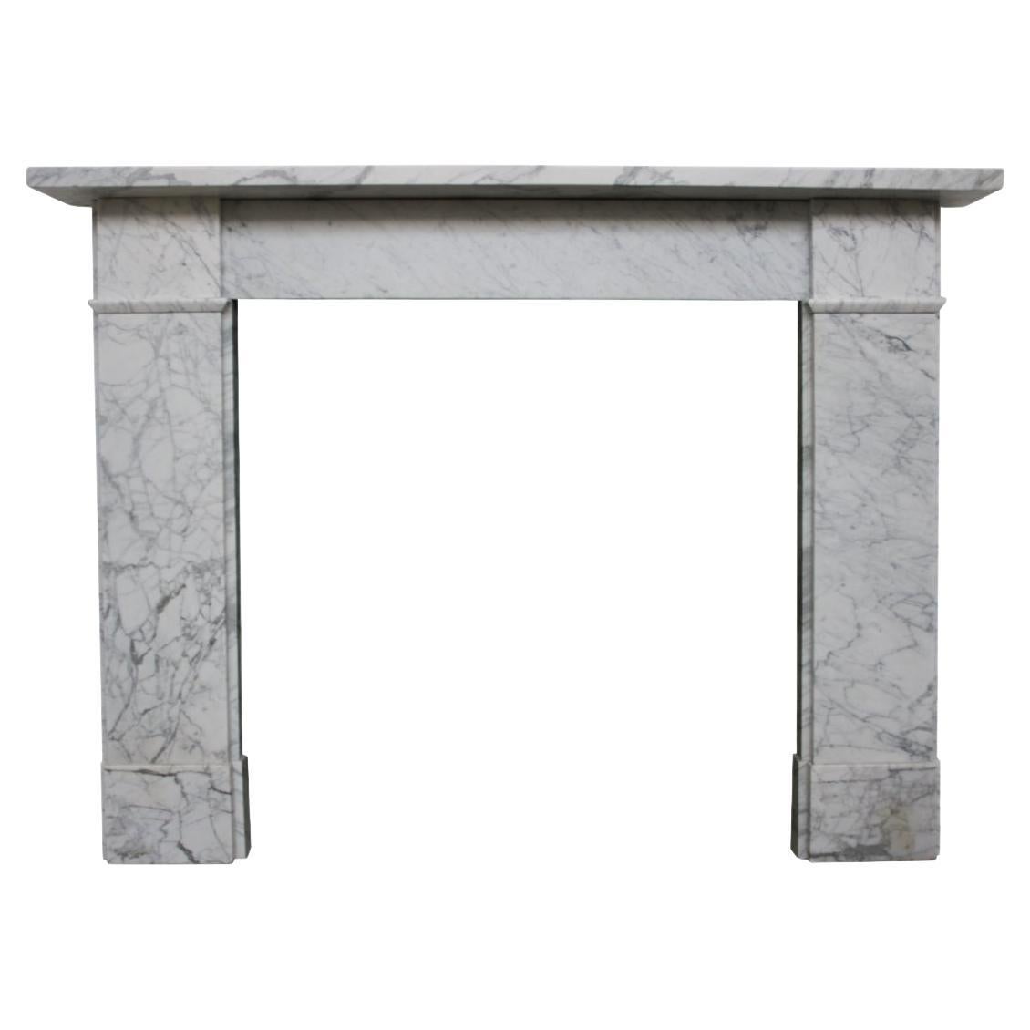 Antique Mid Victorian Carrara Marble Fireplace Surround