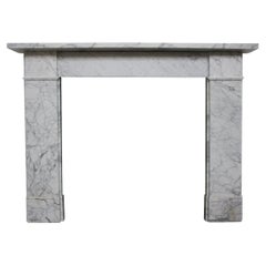 Antique Mid Victorian Carrara Marble Fireplace Surround