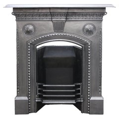 Antique Mid Victorian Cast Iron Bedroom Fireplace