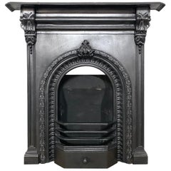 Antique Mid-Victorian Cast Iron Combination Fireplace