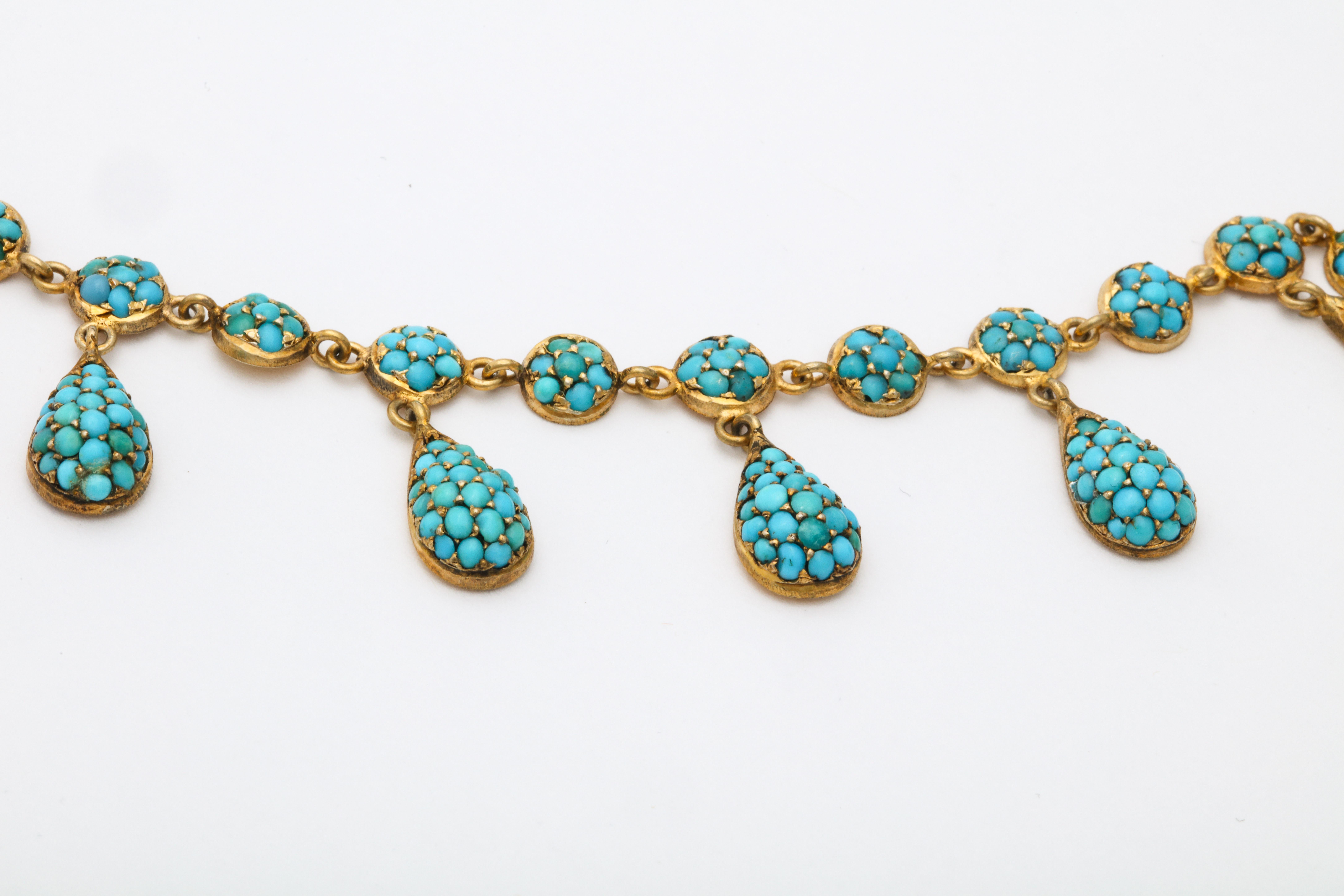 Antike mittelviktorianische Halskette mit persischem Türkis 2