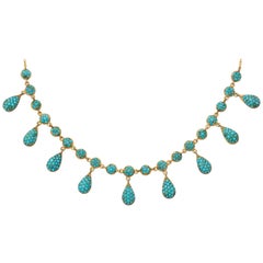 Antique Mid Victorian Persian Turquoise Necklace
