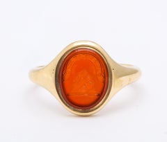 Antique Mid Victorian Scottish Carnelian Signet Ring