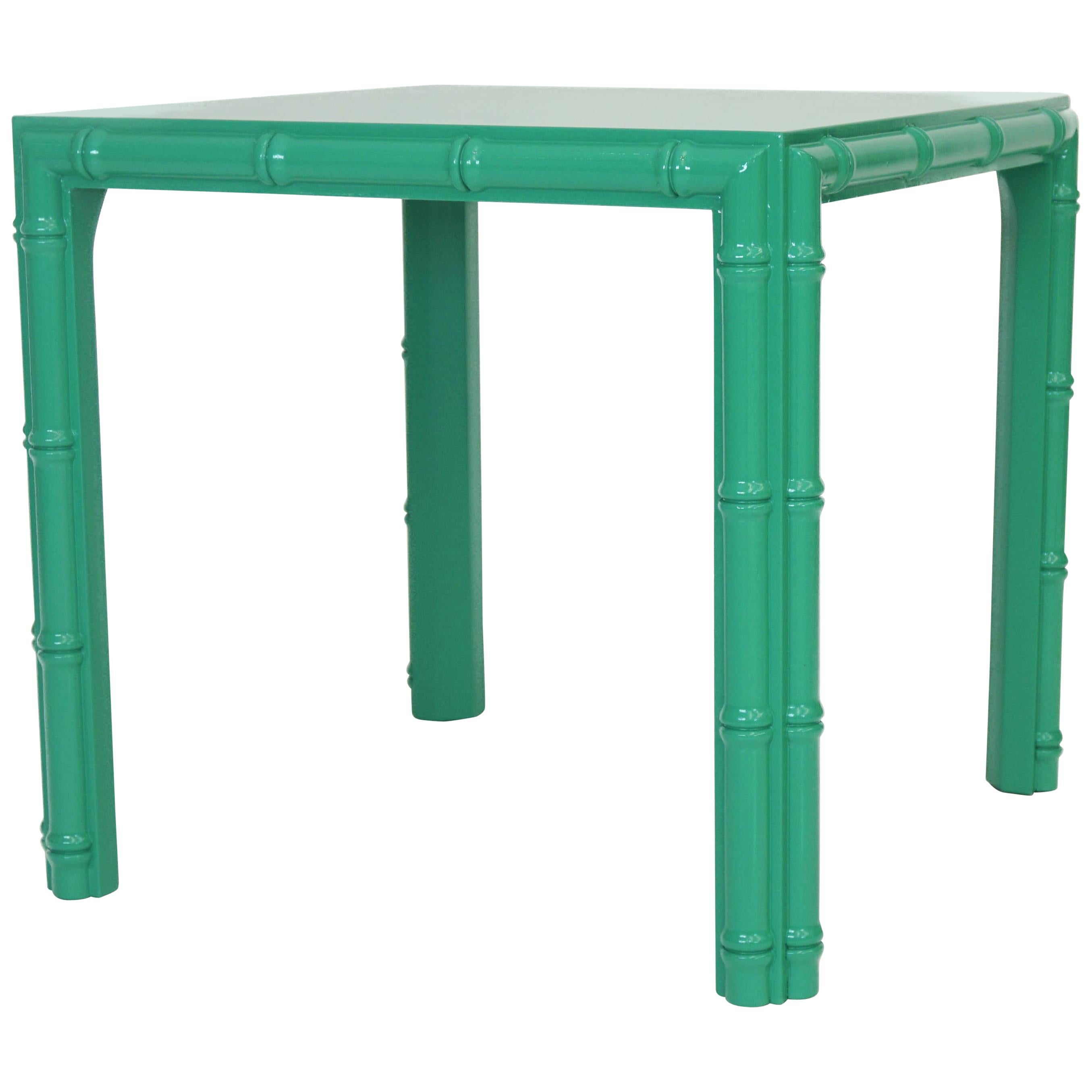 Gabriella Crespi Bamboo and Wicker Side Table at 1stDibs