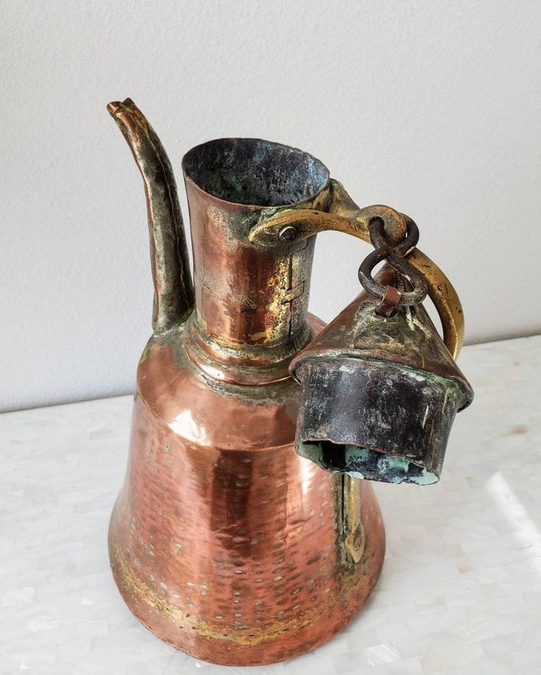 Antique Middle Eastern Arabic Hammered Copper and Brass Ewer For Sale ...