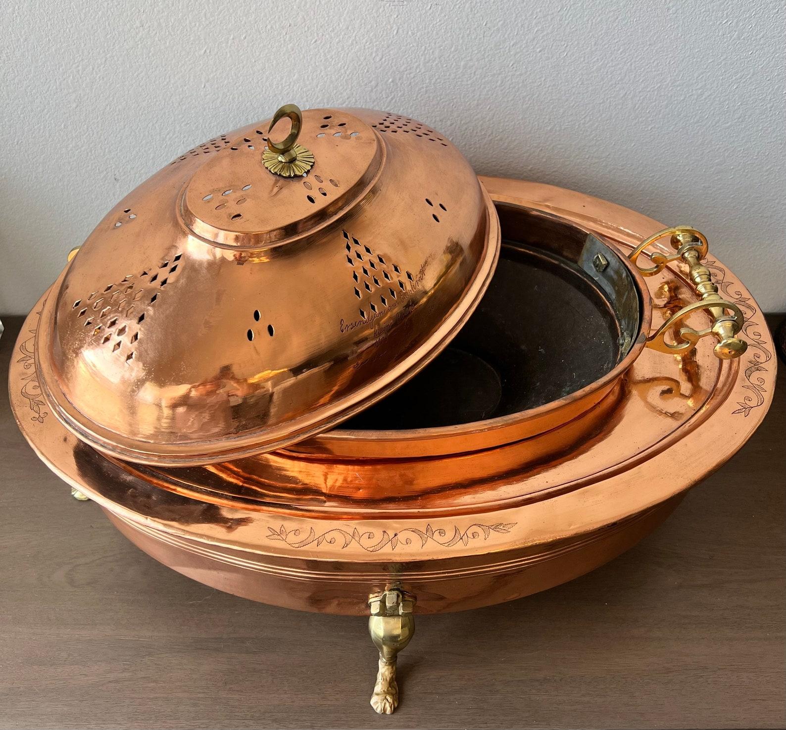 Antike nahöstliche Kupfer & Messing Chafing Dish (Islamisch) im Angebot