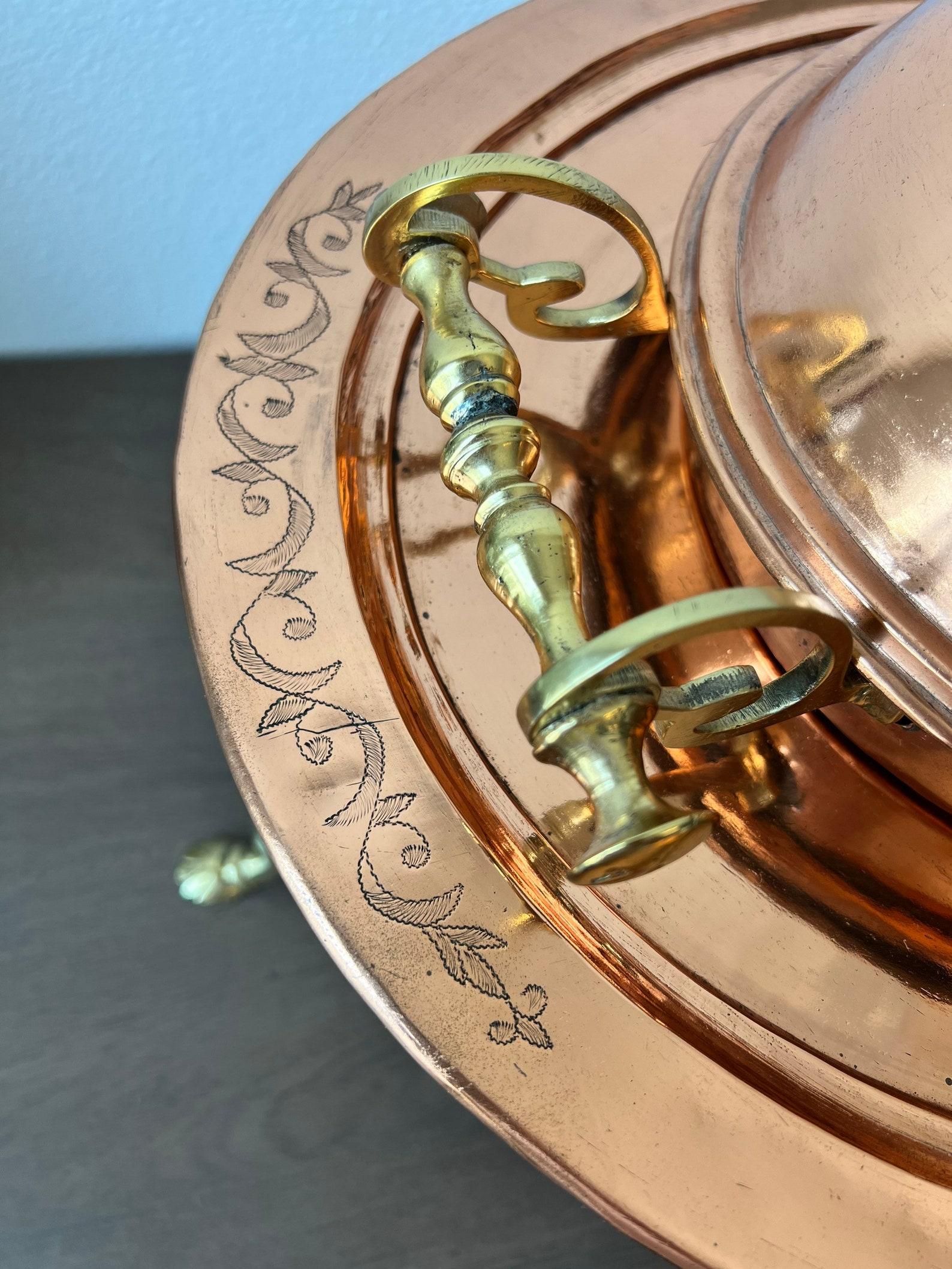 Antike nahöstliche Kupfer & Messing Chafing Dish (20. Jahrhundert) im Angebot